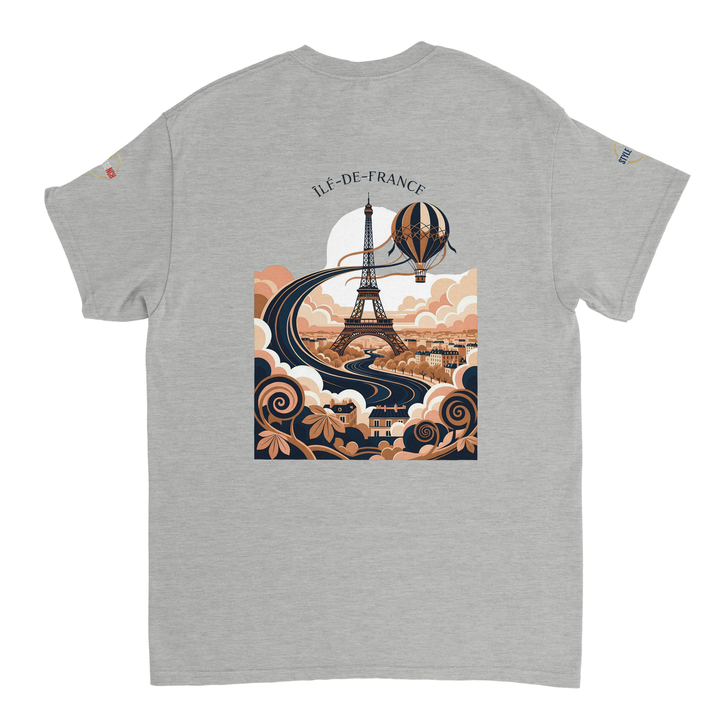 T-shirt Unisexe Île-de-France – Coton Épais à Coupe Classique