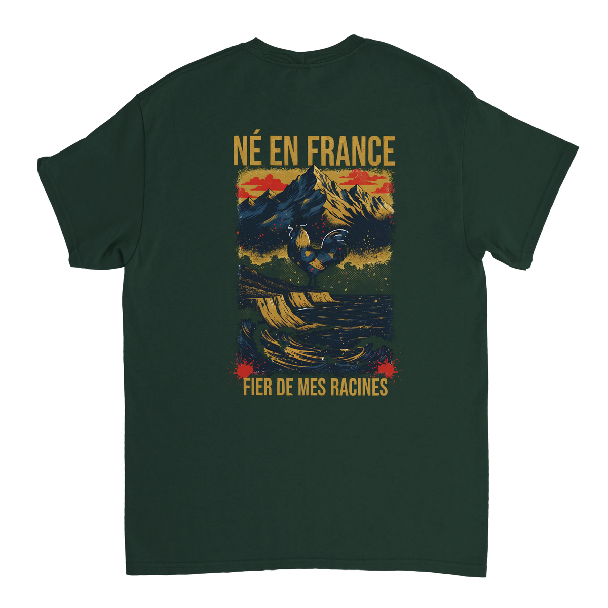 T-Shirt Premium 'Né en France' – Coton Épais à Coupe Classique