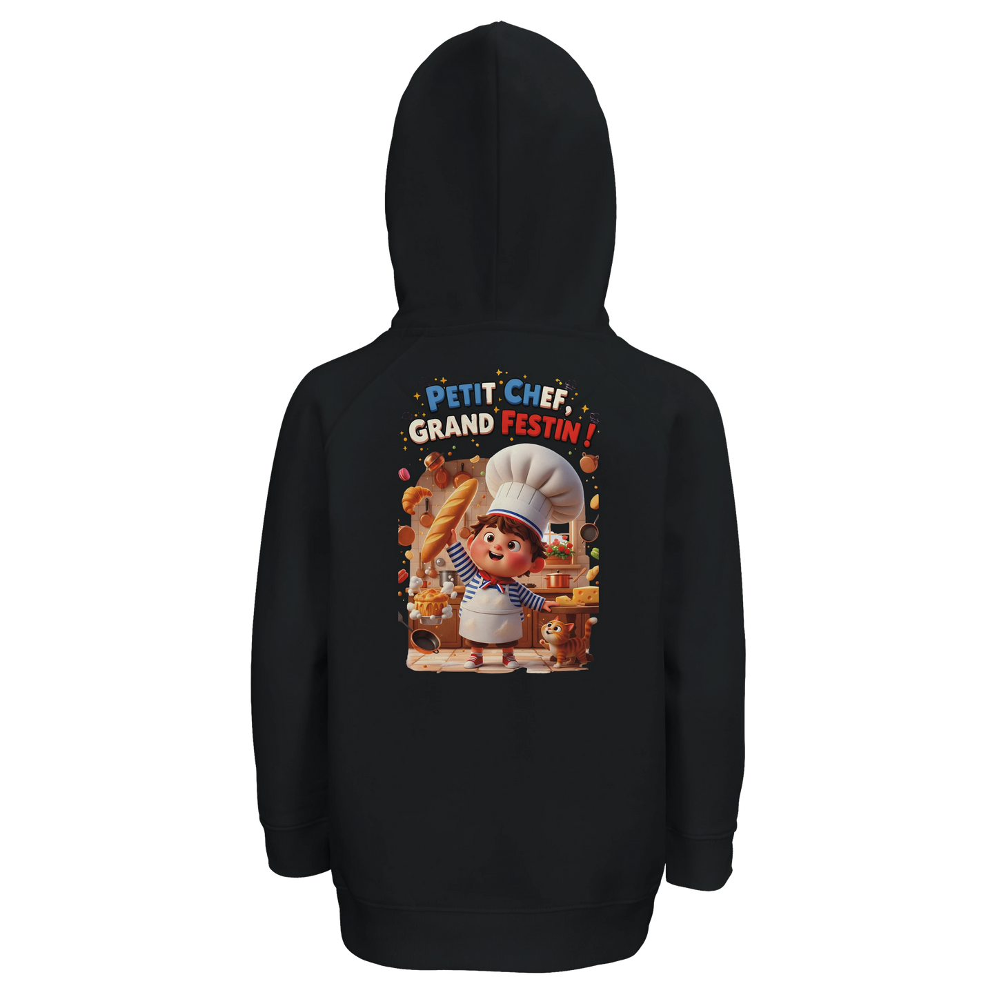 Sweat à Capuche Enfant - Design Petit Chef Grand Festin - Coton Bio