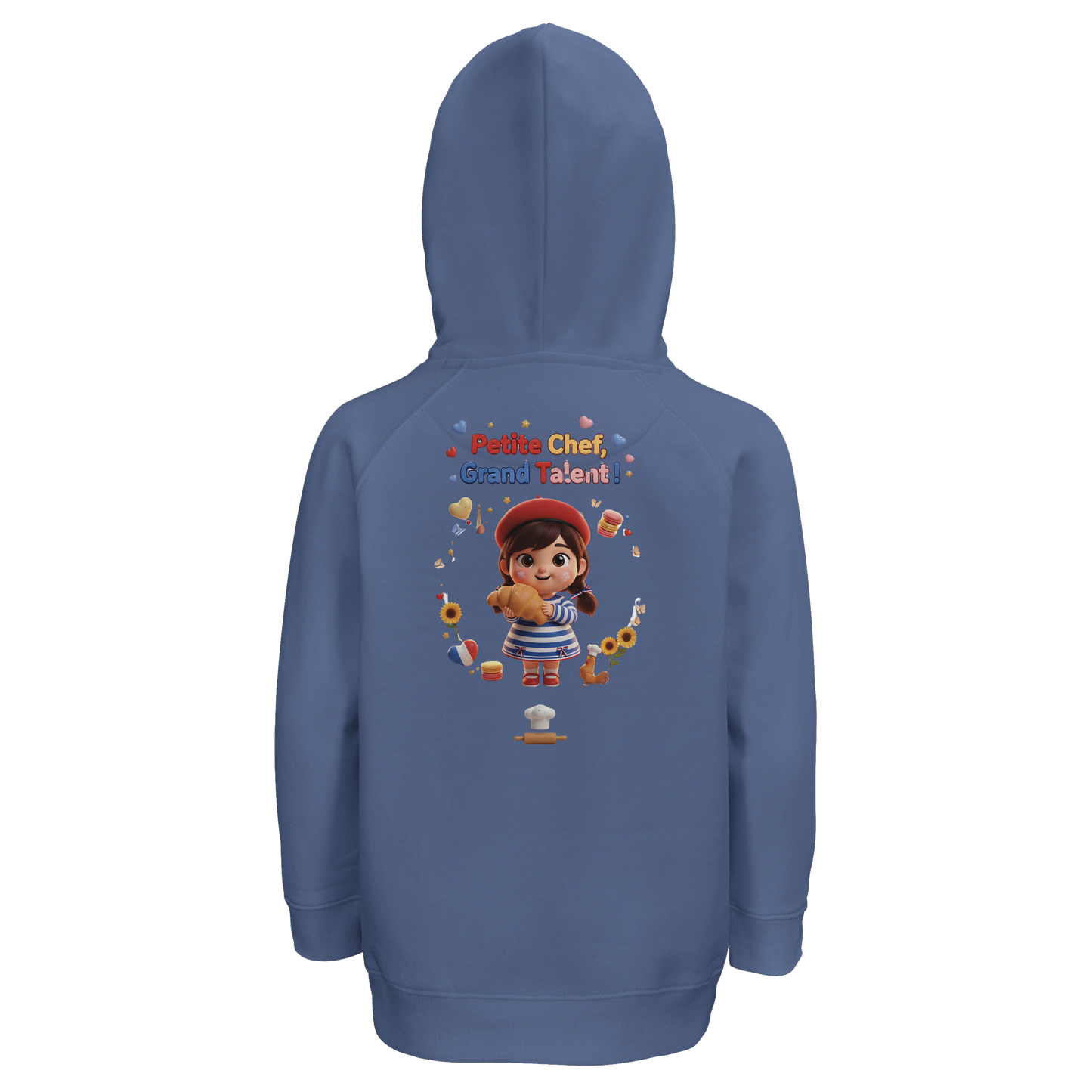 Sweat à capuche fille 'Petite Chef Grand Talent' - Coton Bio