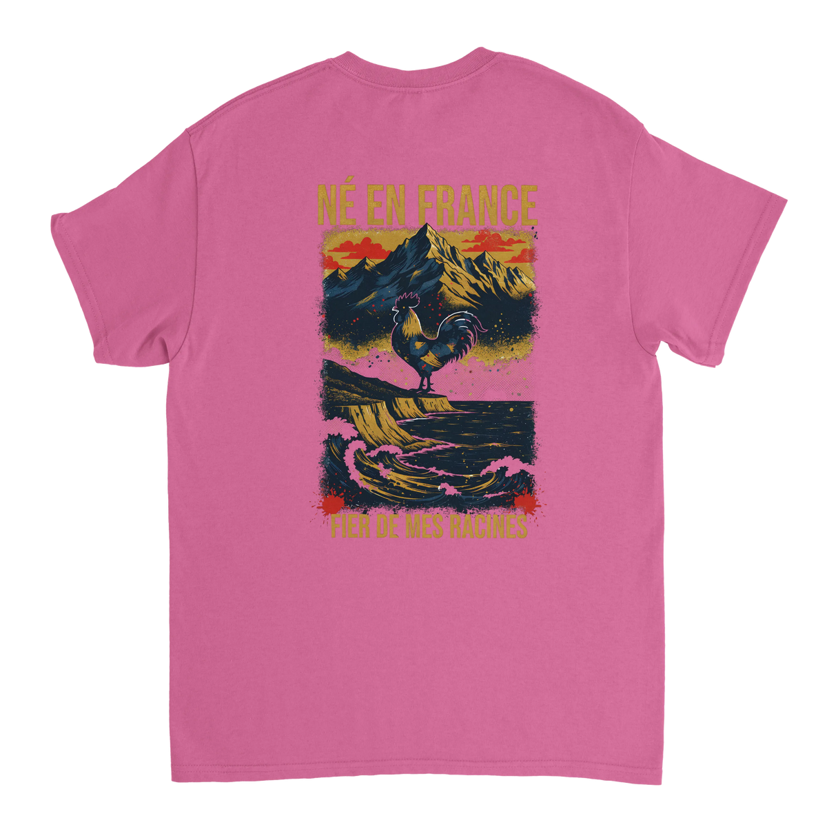 T-Shirt Premium 'Né en France' – Coton Épais à Coupe Classique