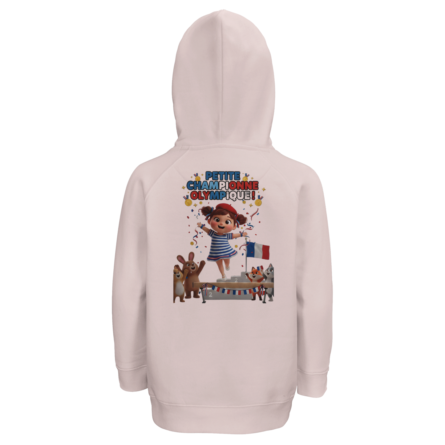 Sweat à capuche enfant - Petite Championne Olympique - Coton Bio