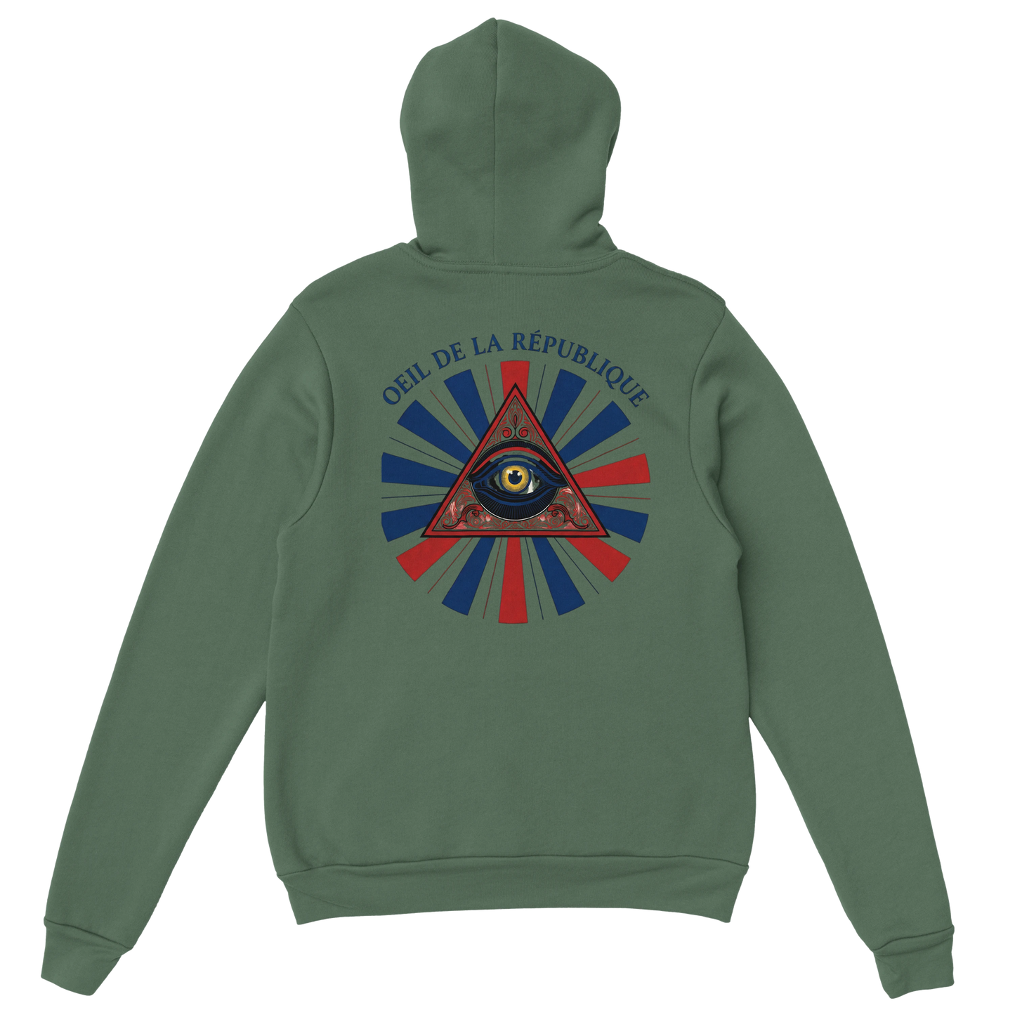 Sweat à capuche Homme - Design Œil de la République - Premium Confort