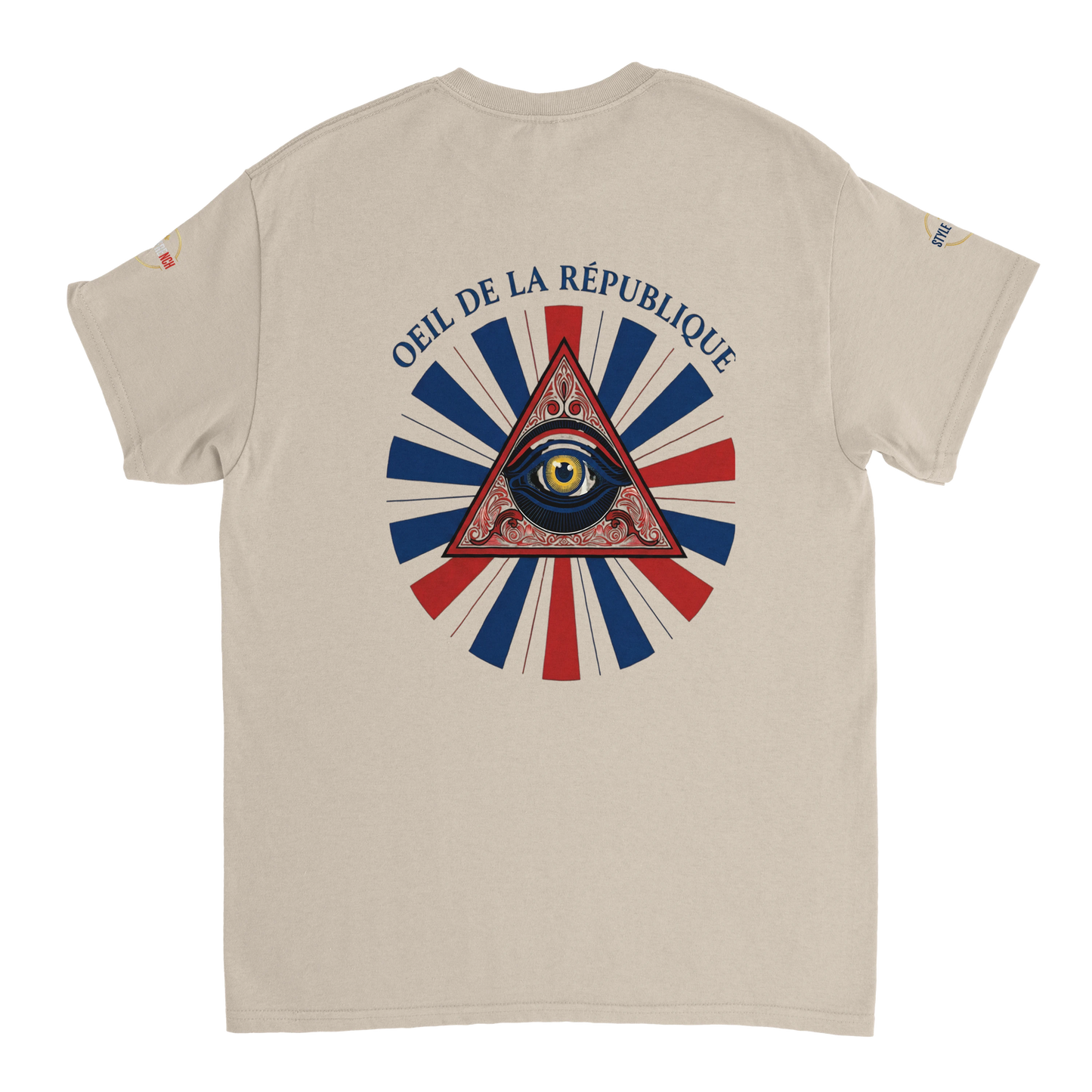 T-shirt Homme Œil de la République - Coton Épais à Coupe Classique