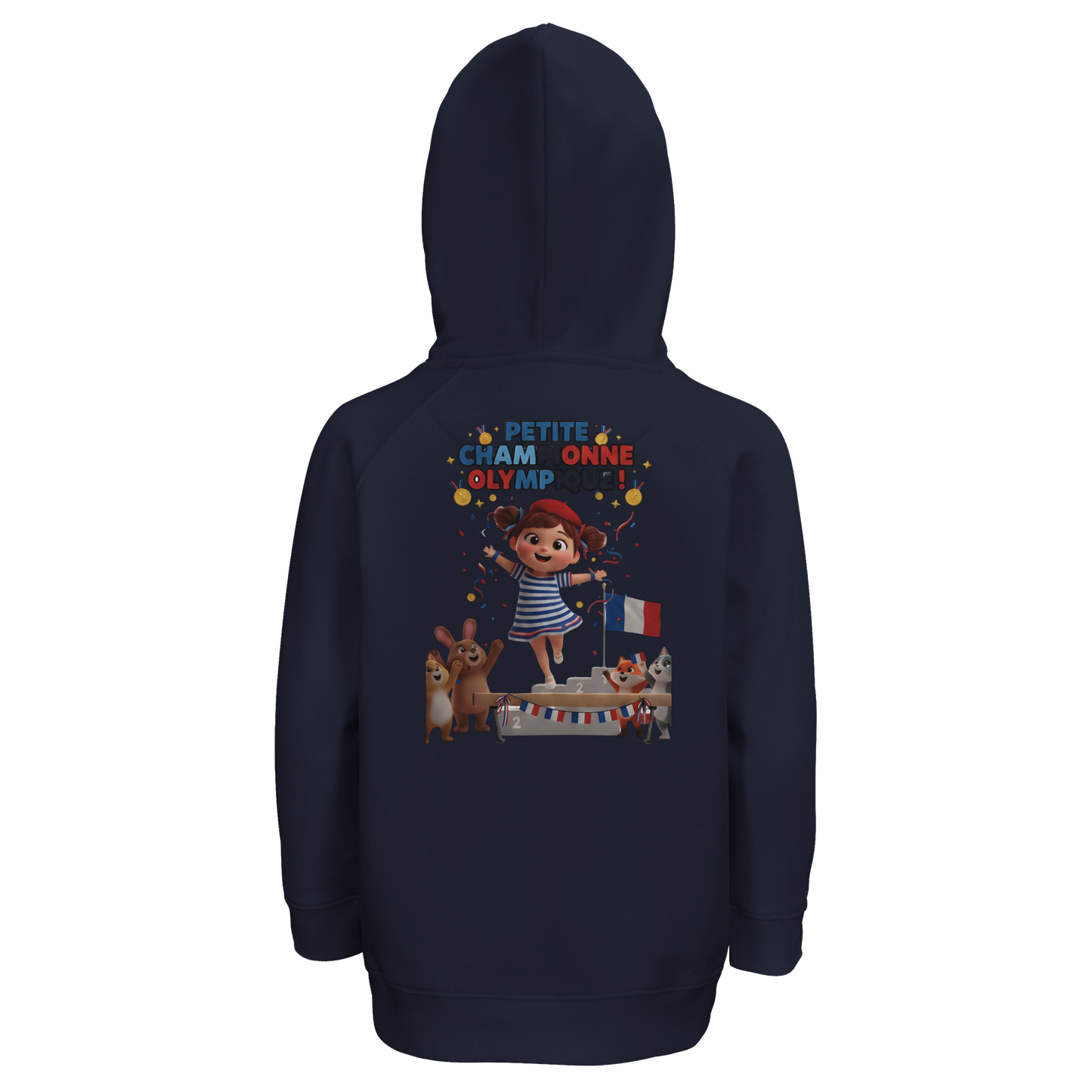 Sweat à capuche enfant - Petite Championne Olympique - Coton Bio