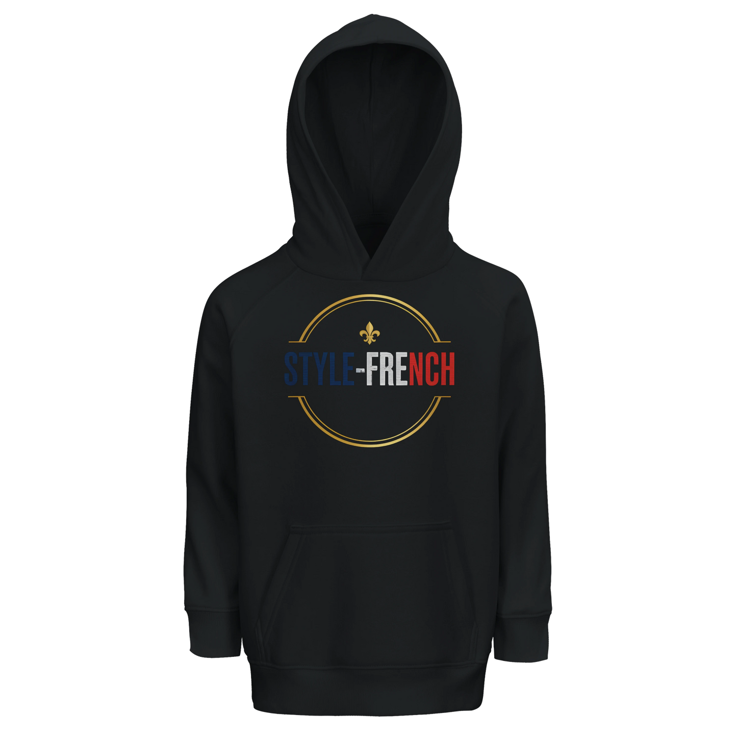Sweat à Capuche Fille - Design "Française au Grand Cœur" - Coton Bio