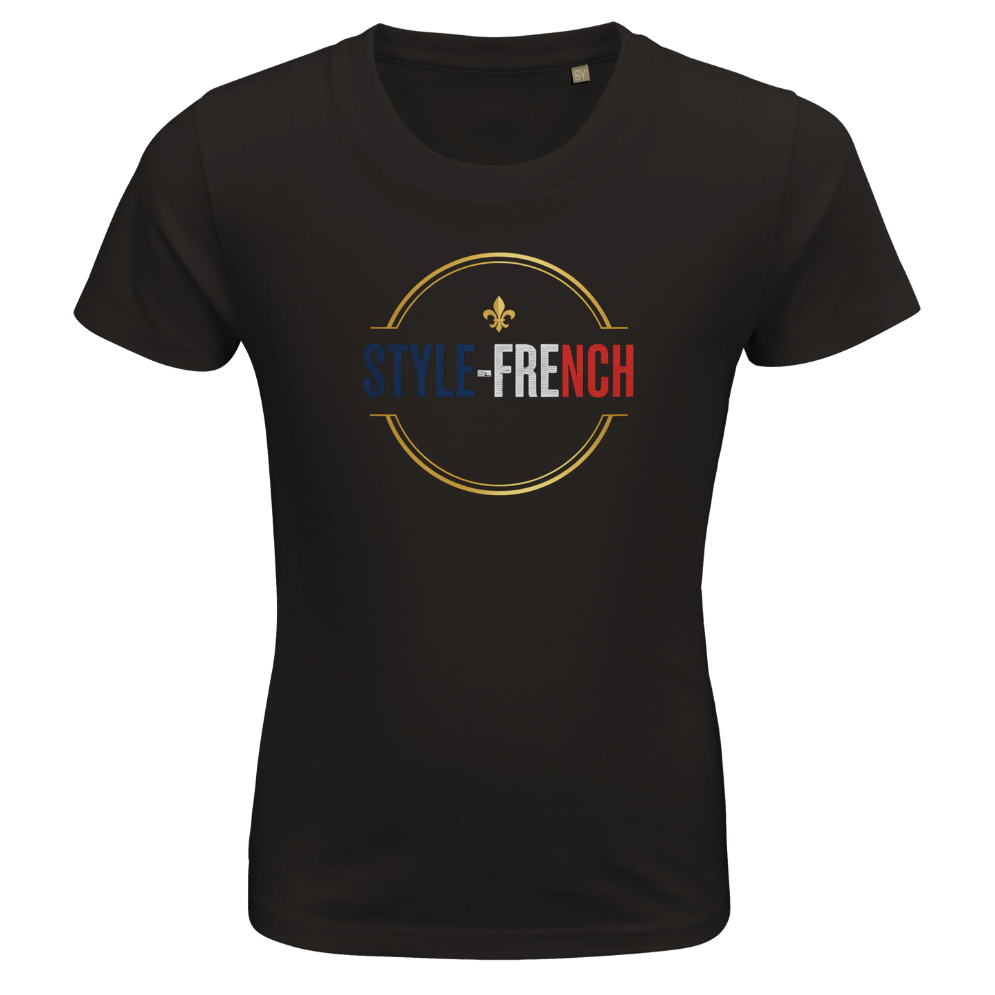 T-Shirt Fille Française au Grand Cœur – 100% Coton Bio