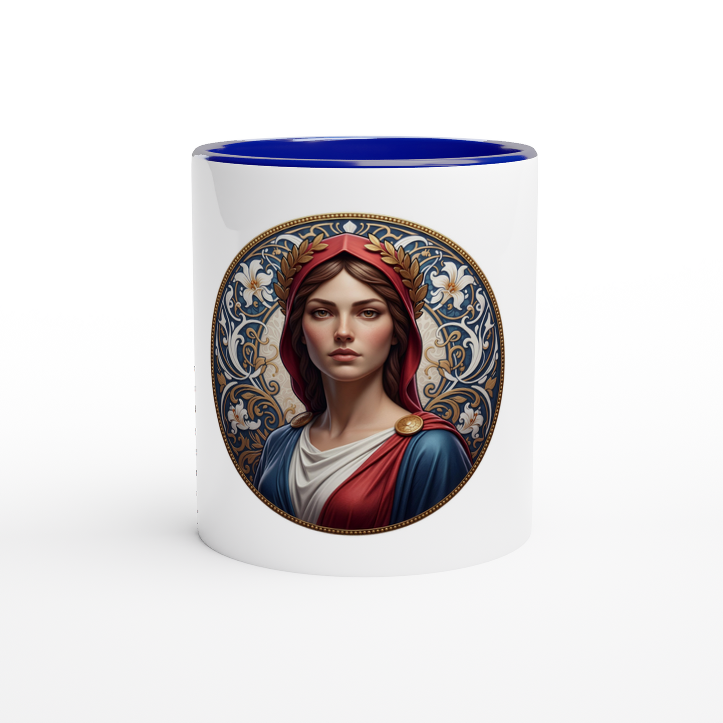Mug en céramique  Marianne blanche 325 ml (11 oz) avec intérieur coloré