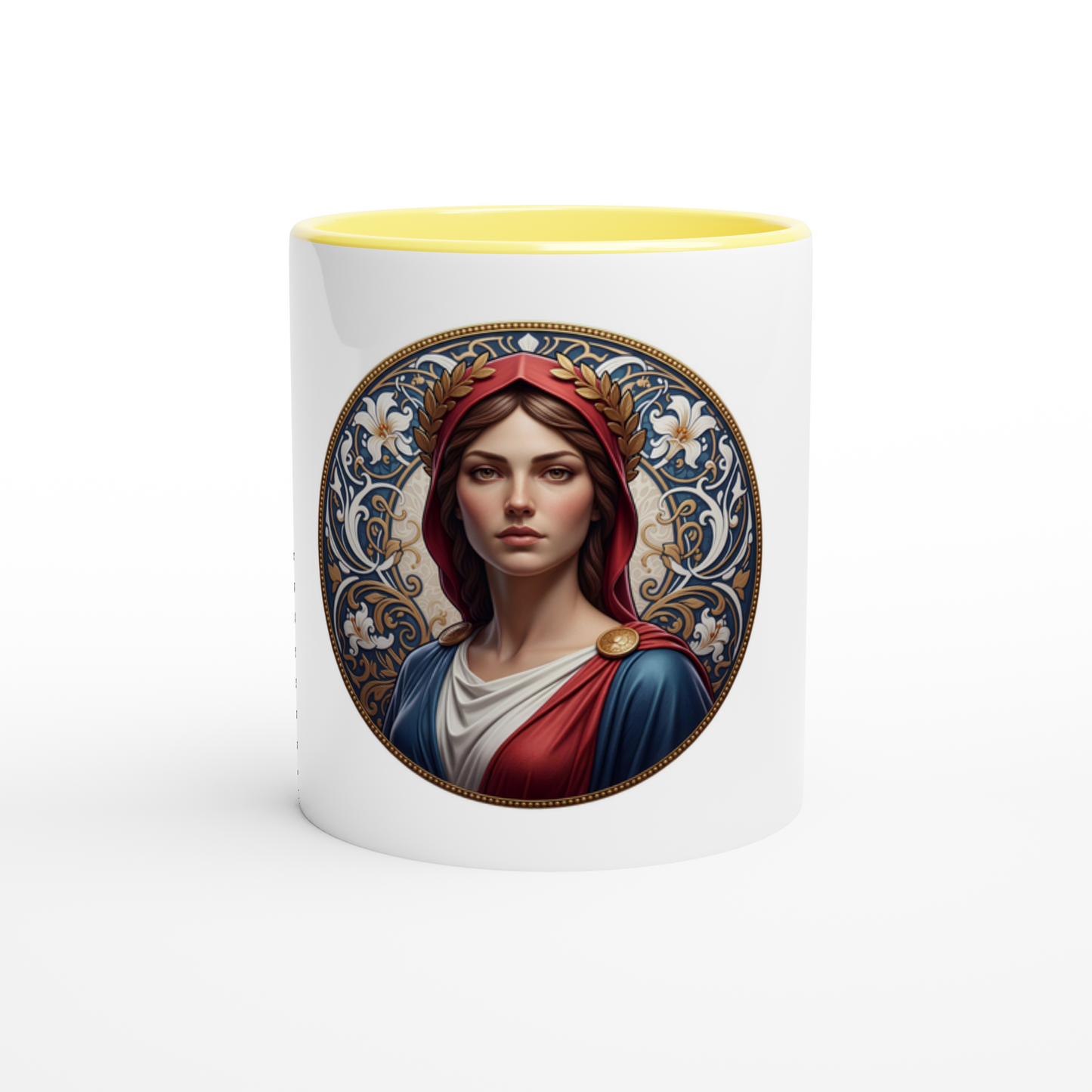 Mug en céramique  Marianne blanche 325 ml (11 oz) avec intérieur coloré