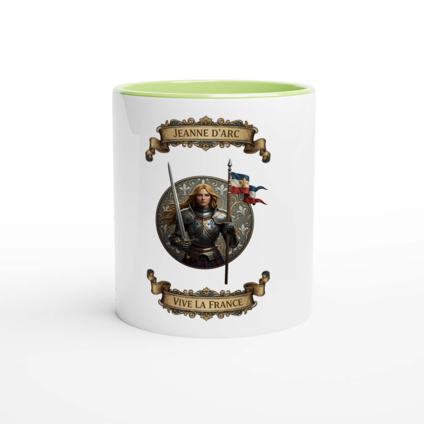 Mug en céramique  jeanne d'arc blanche 325 ml (11 oz) avec intérieur coloré