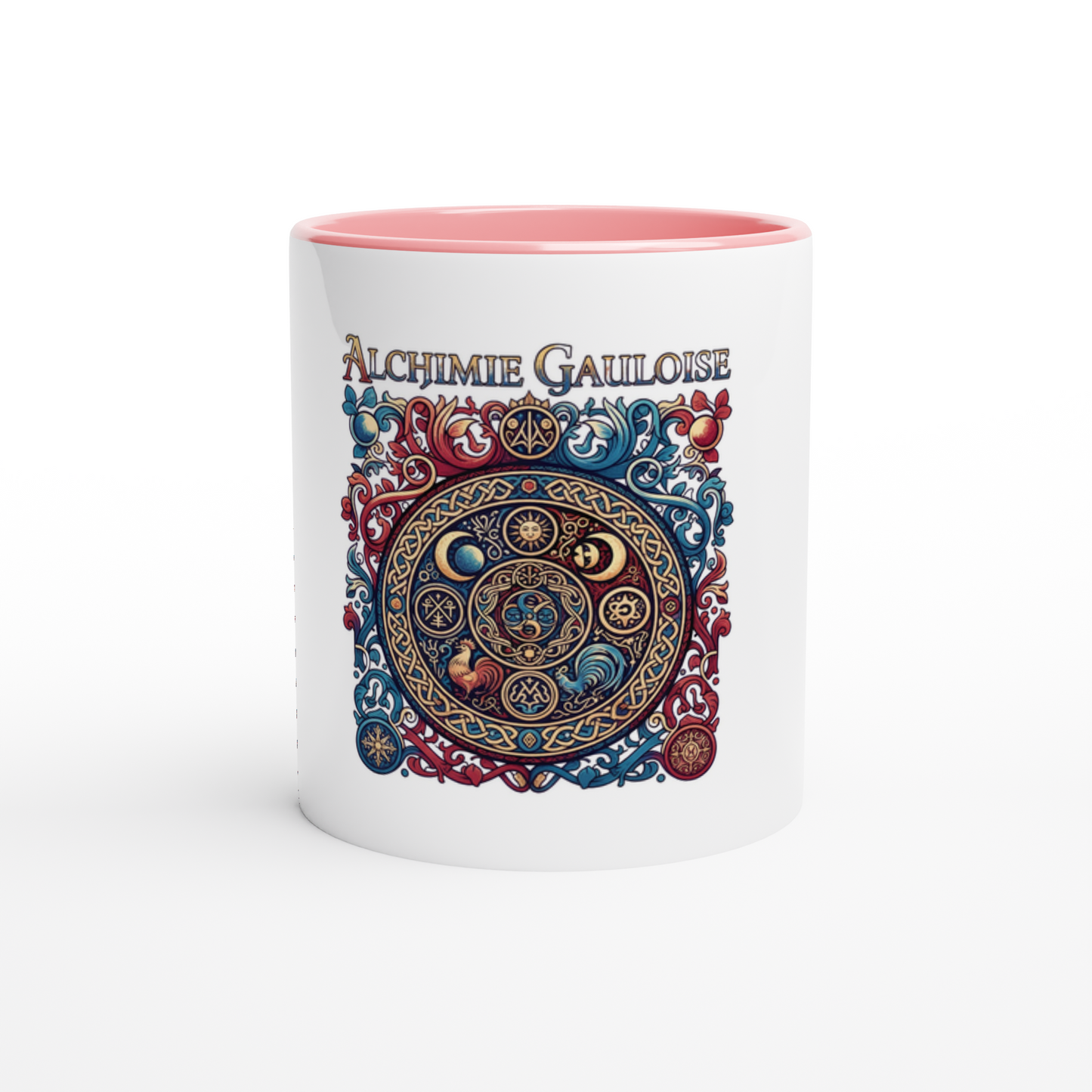 Mug en céramique alchimie gauloise  blanche 325 ml (11 oz) avec intérieur coloré