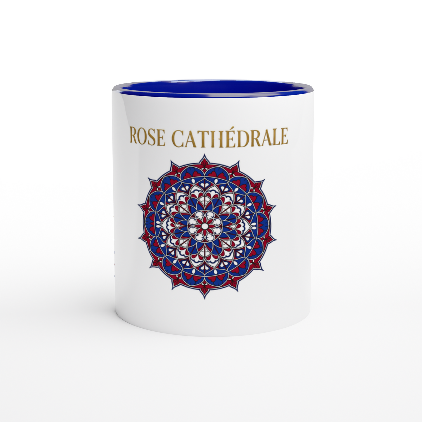 Mug en céramique rose cathédrale  blanche 325 ml (11 oz) avec intérieur coloré