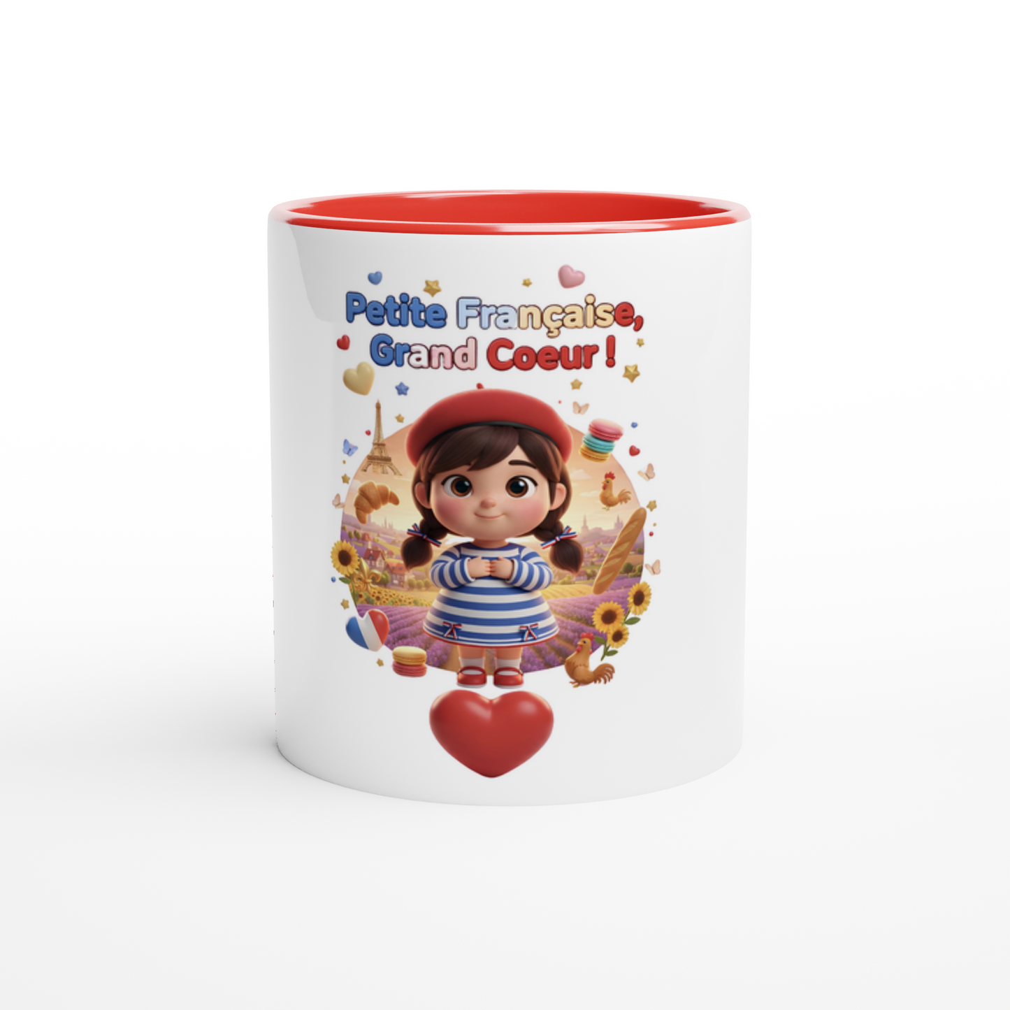 Mug en céramique  Française au grand cœur de 325 ml (11 oz)