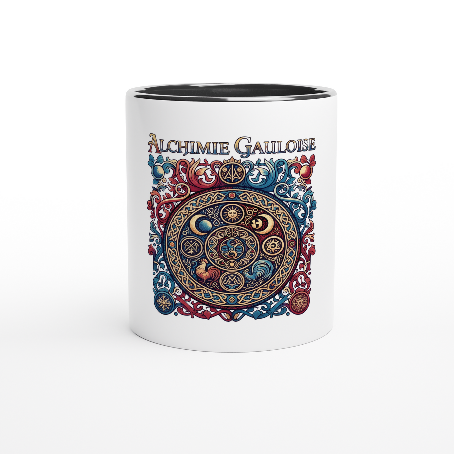 Mug en céramique alchimie gauloise  blanche 325 ml (11 oz) avec intérieur coloré