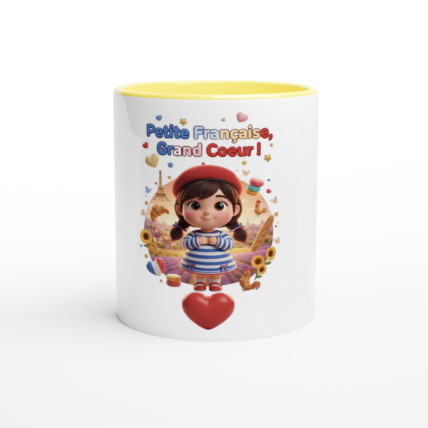 Mug en céramique  Française au grand cœur de 325 ml (11 oz)