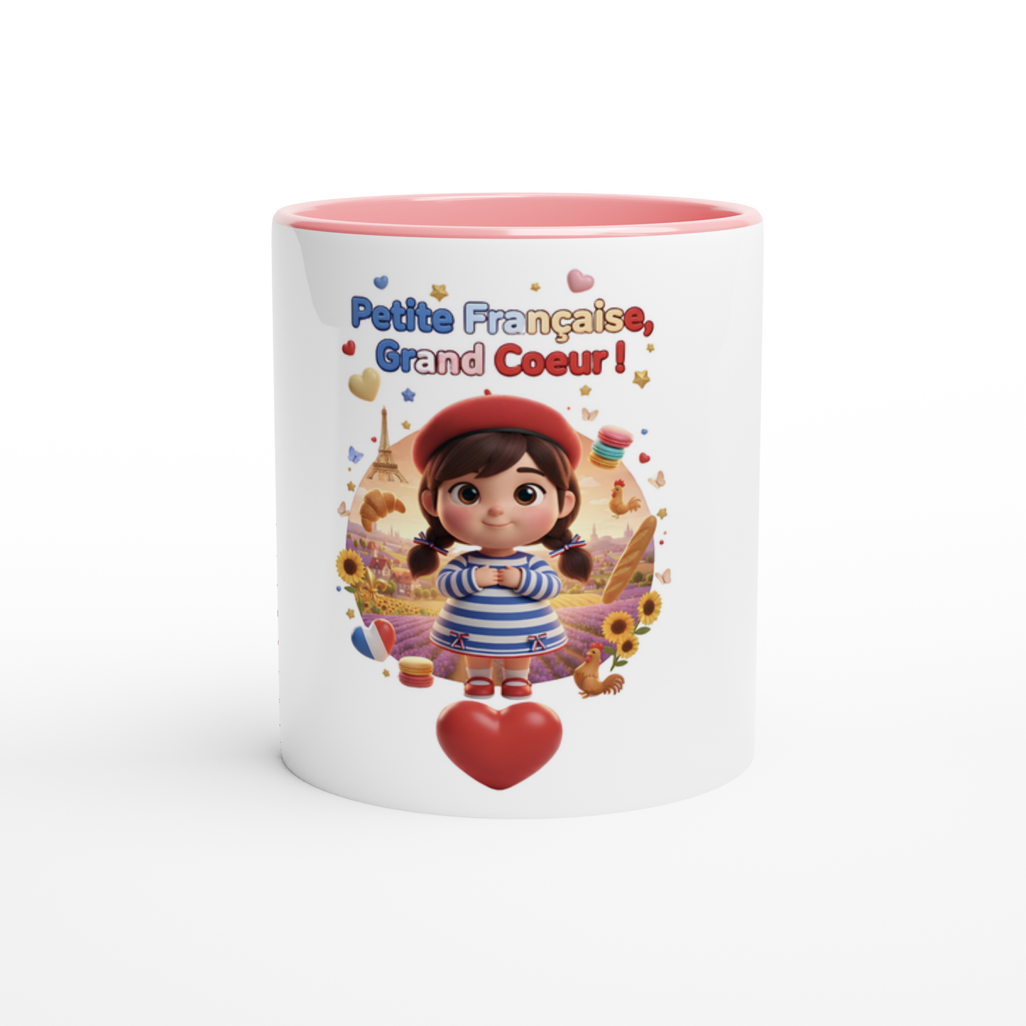 Mug en céramique  Française au grand cœur de 325 ml (11 oz)