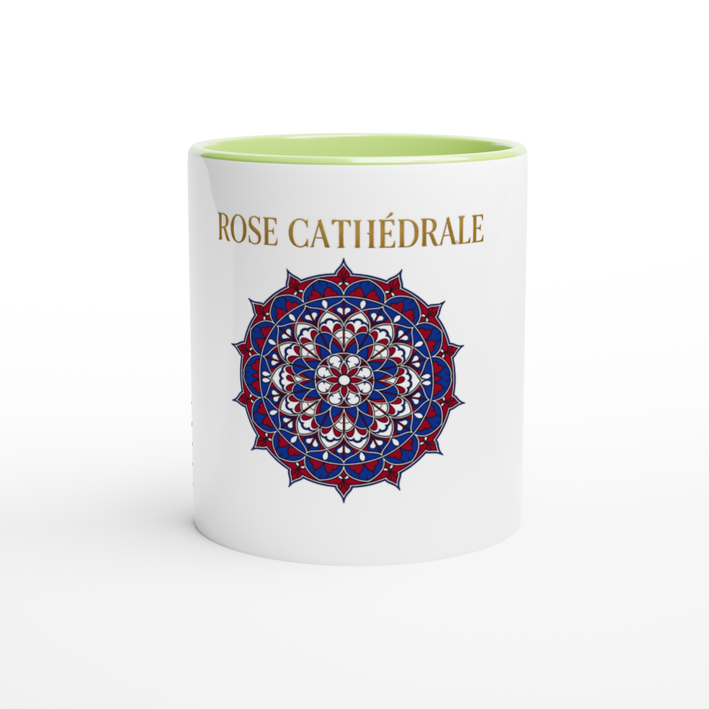 Mug en céramique rose cathédrale  blanche 325 ml (11 oz) avec intérieur coloré