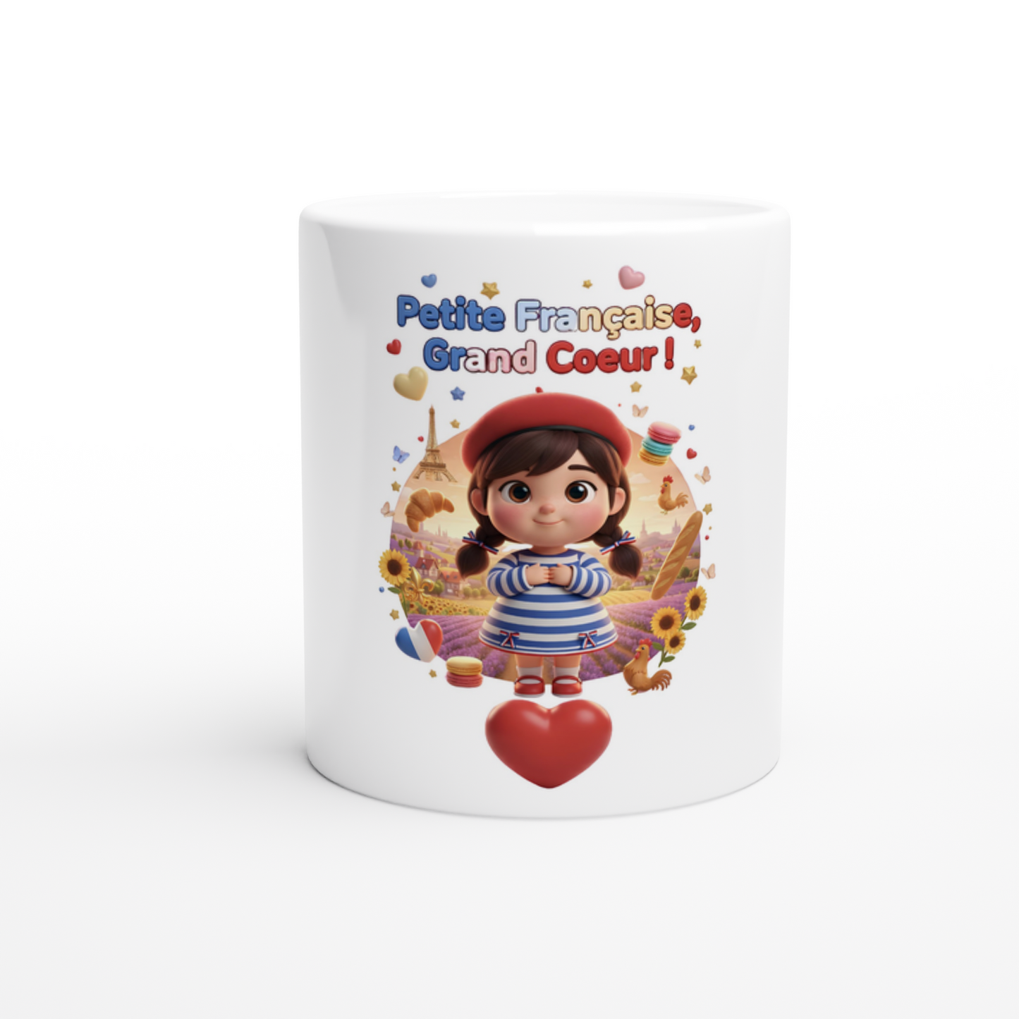 Mug en céramique  Française au grand cœur de 325 ml (11 oz)