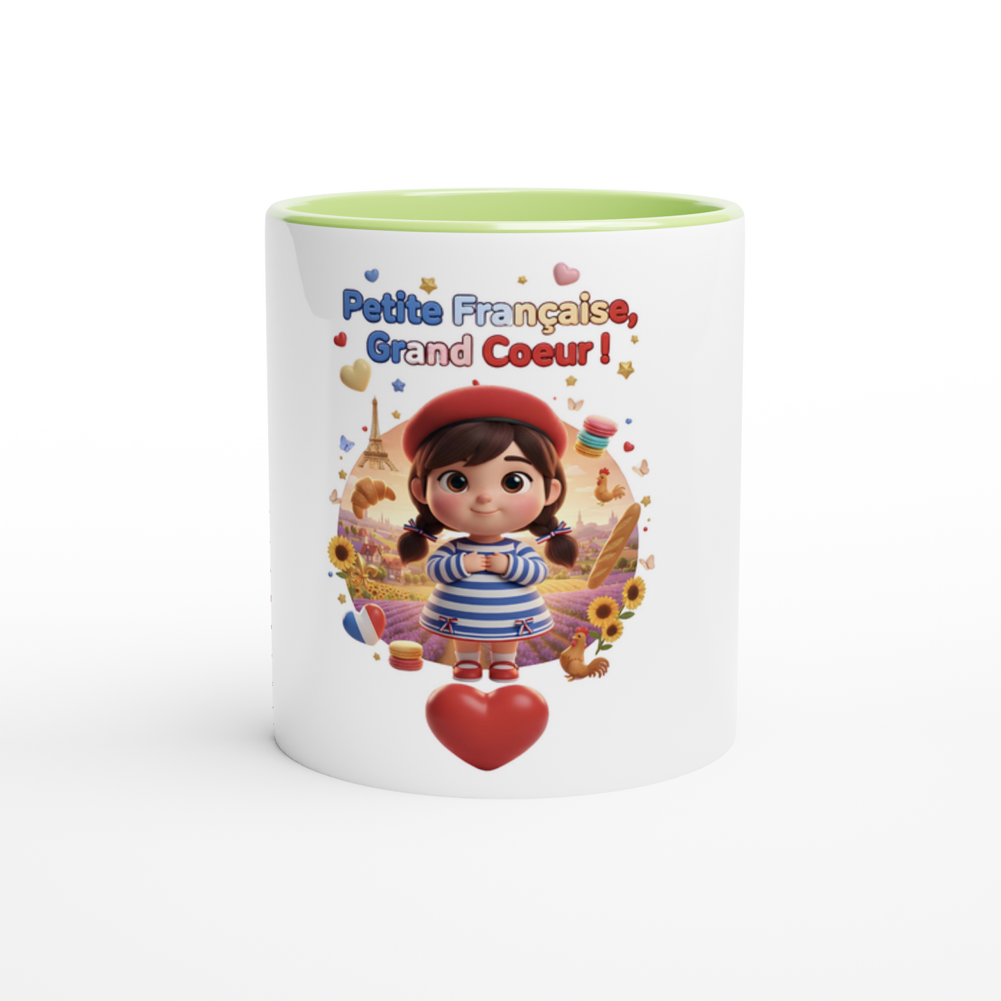 Mug en céramique  Française au grand cœur de 325 ml (11 oz)