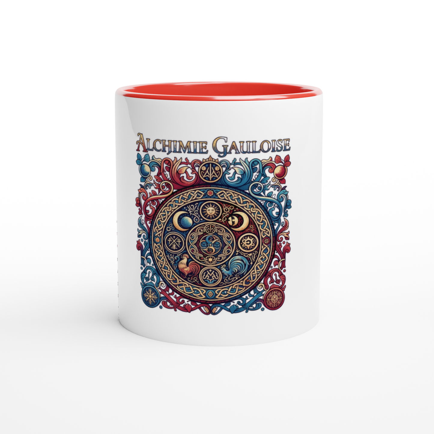 Mug en céramique alchimie gauloise  blanche 325 ml (11 oz) avec intérieur coloré
