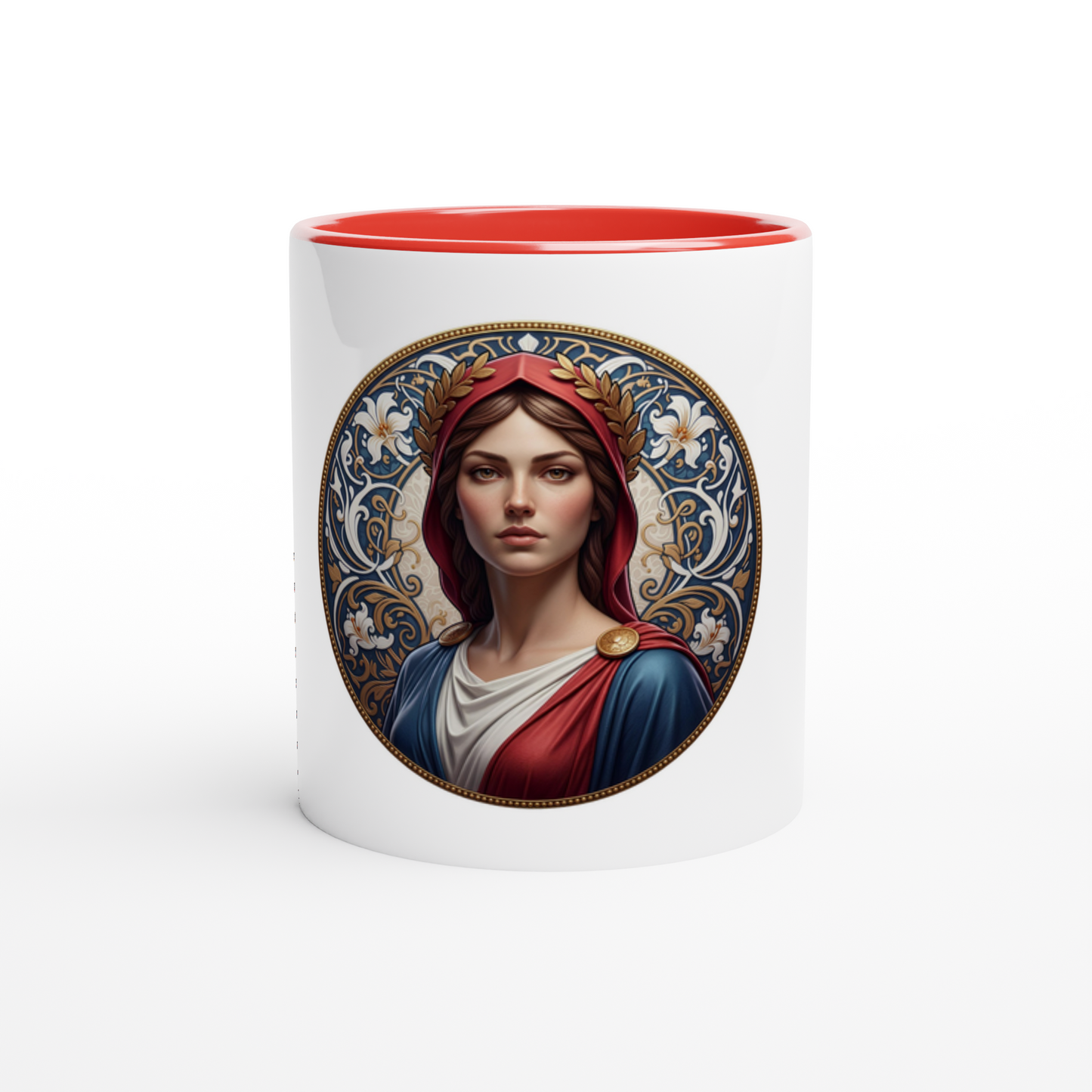 Mug en céramique  Marianne blanche 325 ml (11 oz) avec intérieur coloré
