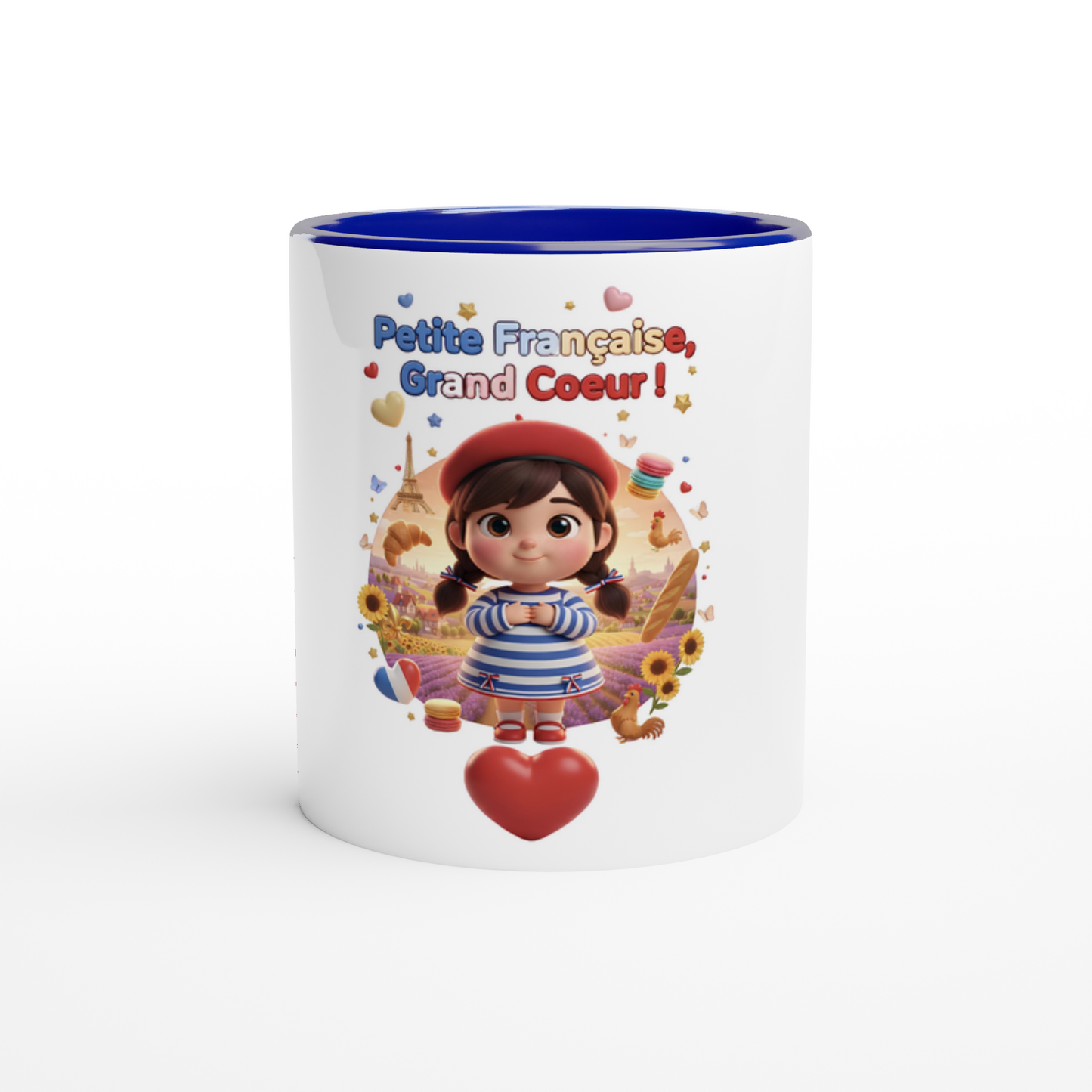Mug en céramique  Française au grand cœur de 325 ml (11 oz)
