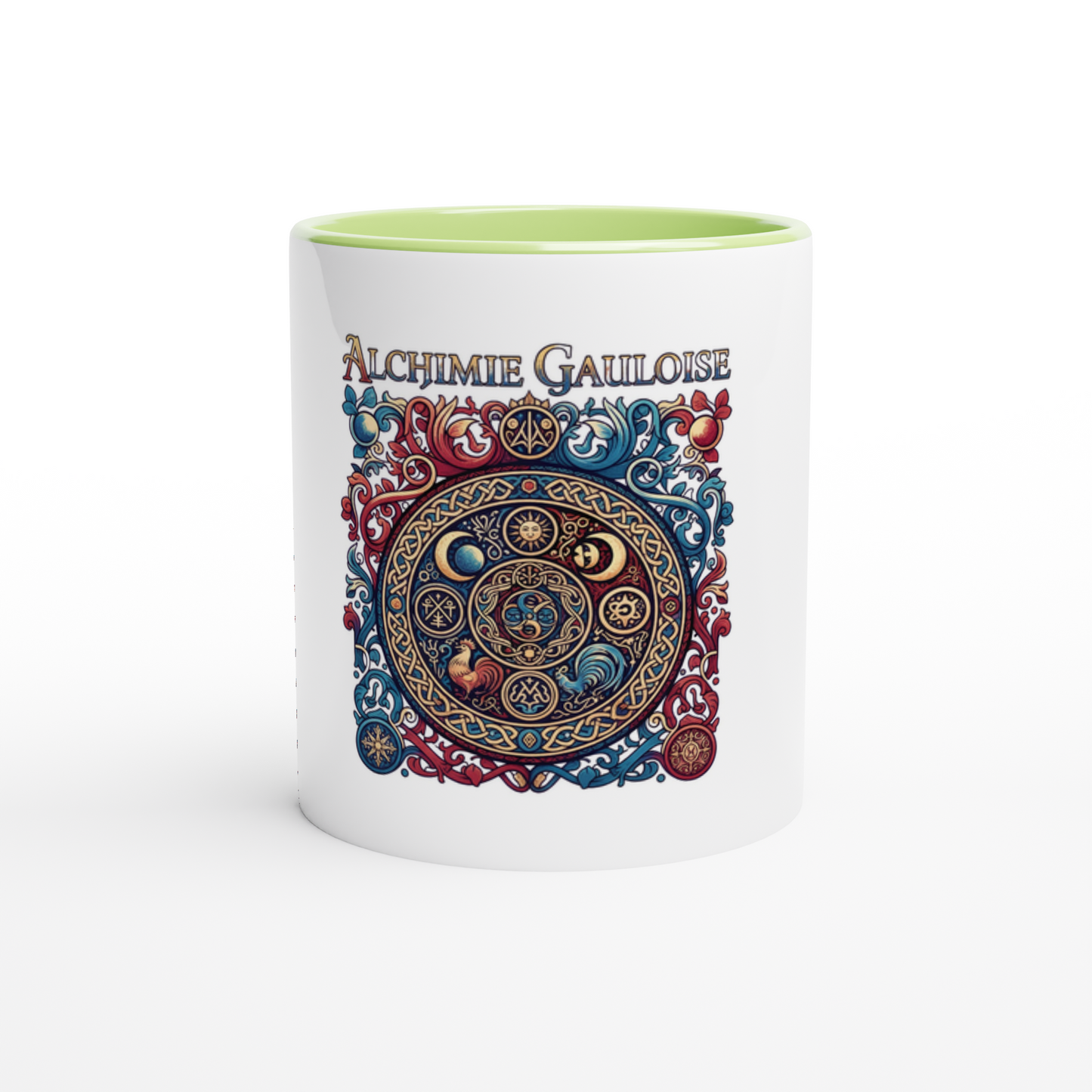 Mug en céramique alchimie gauloise  blanche 325 ml (11 oz) avec intérieur coloré