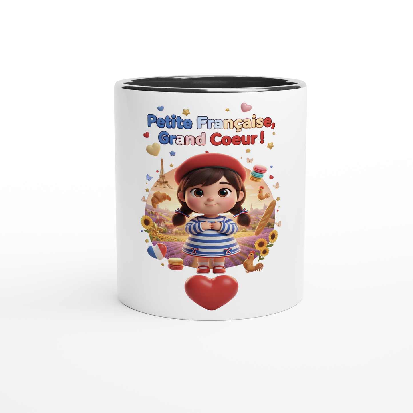 Mug en céramique  Française au grand cœur de 325 ml (11 oz)
