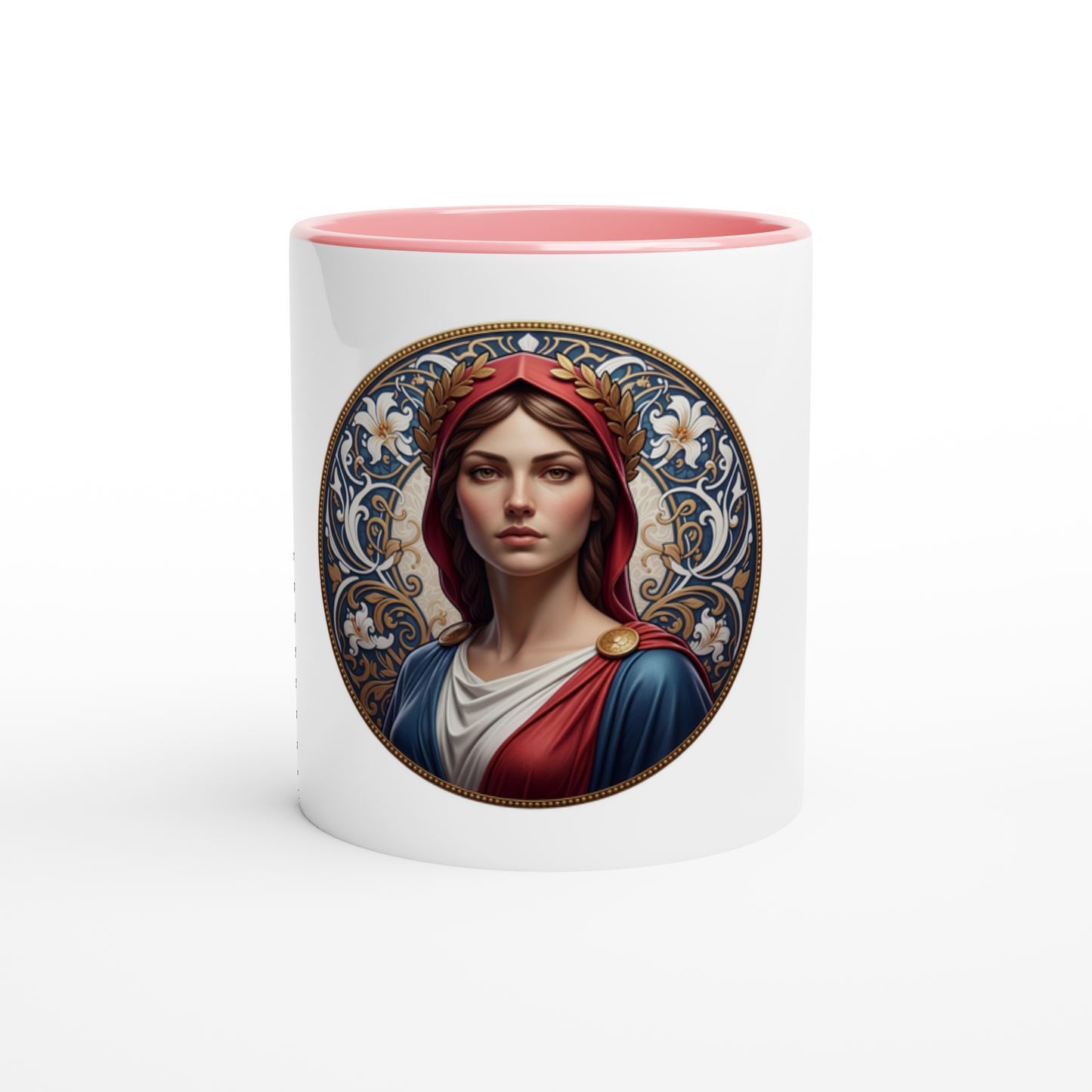 Mug en céramique  Marianne blanche 325 ml (11 oz) avec intérieur coloré