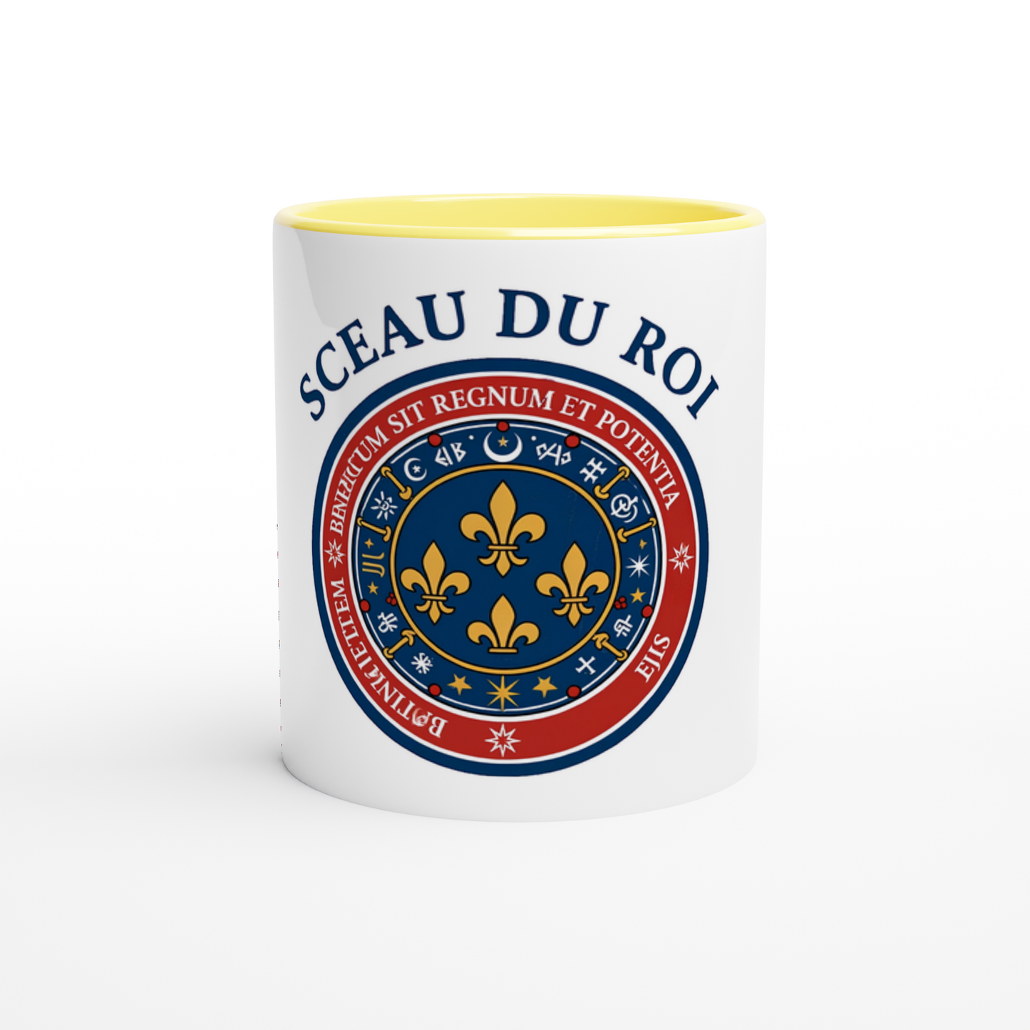 Mug en céramique le sceau du roi blanche 325 ml (11 oz) avec intérieur coloré