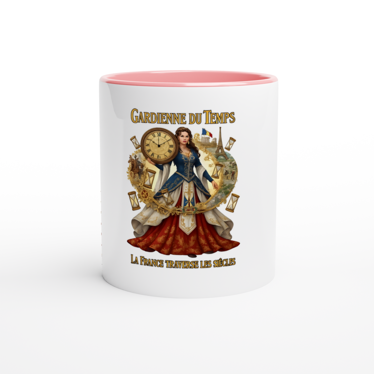 Mug en céramique blanche gardienne du temps  325 ml (11 oz) avec intérieur coloré