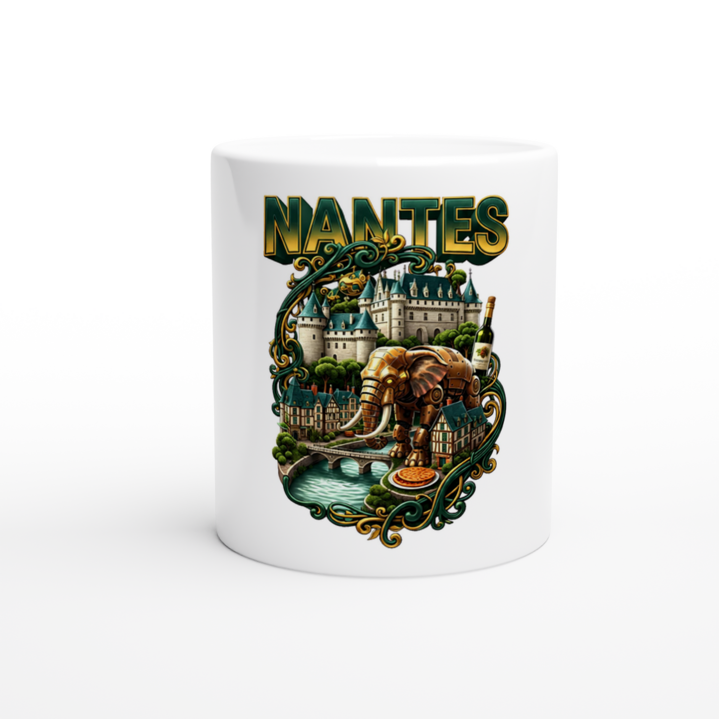 Mug en céramique Nantes ville de France  de 325 ml (11 oz)