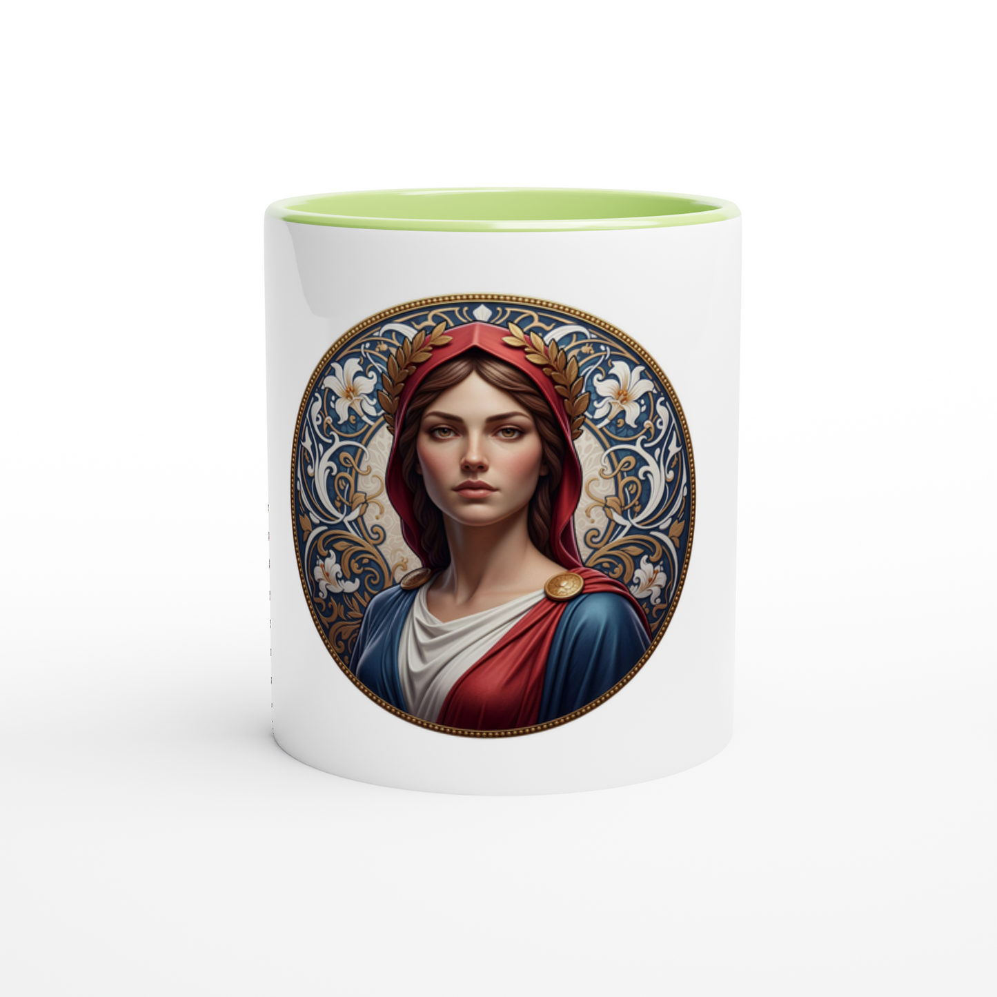 Mug en céramique  Marianne blanche 325 ml (11 oz) avec intérieur coloré