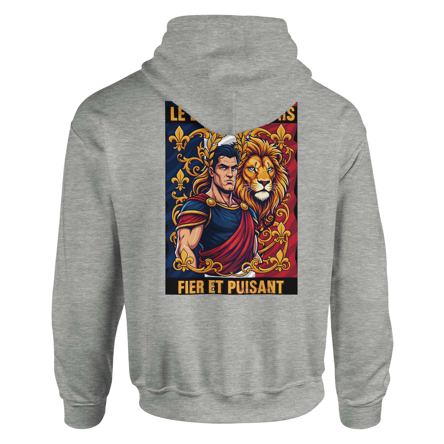 Sweat à capuche homme motif Lion Fort – Hoodie épais et confortable