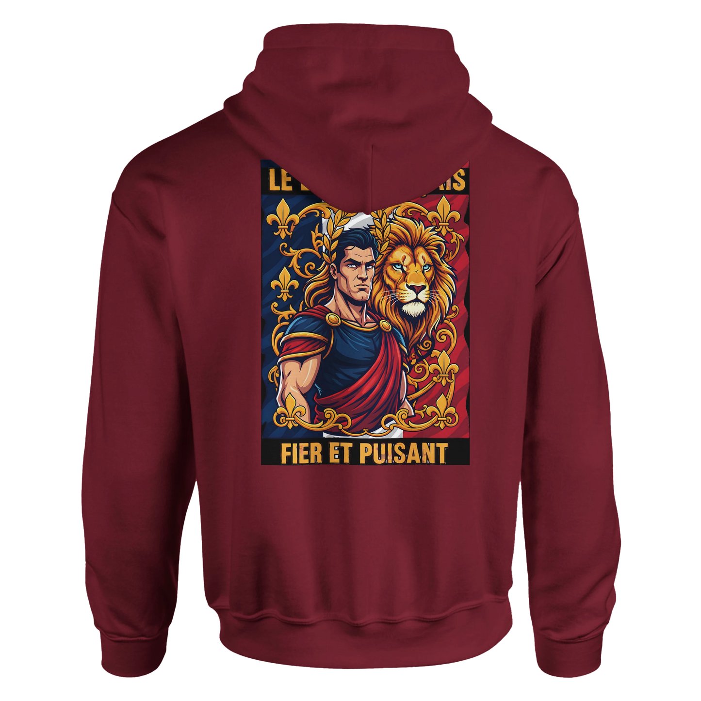 Sweat à capuche homme motif Lion Fort – Hoodie épais et confortable