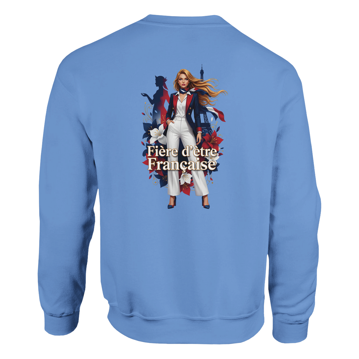 Sweat-shirt Femme Fière d'être Française - Coupe Classique Premium