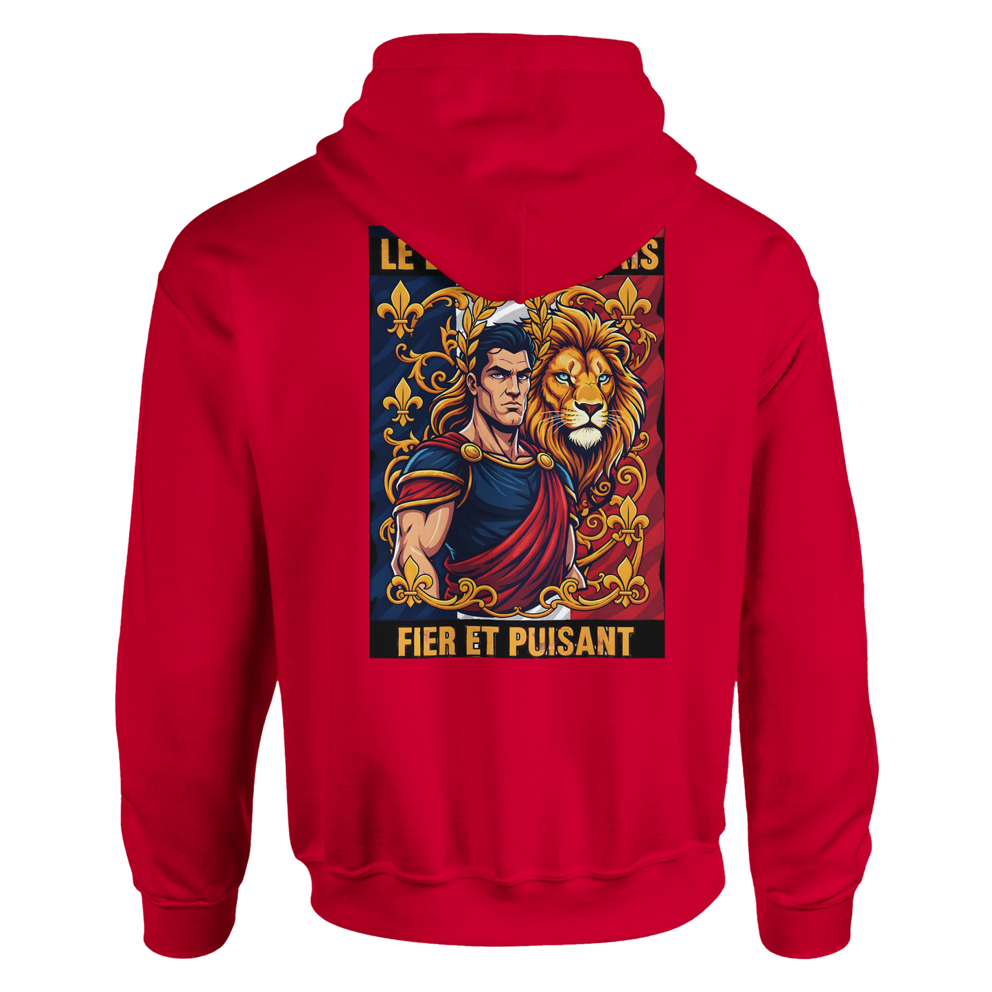 Sweat à capuche homme motif Lion Fort – Hoodie épais et confortable