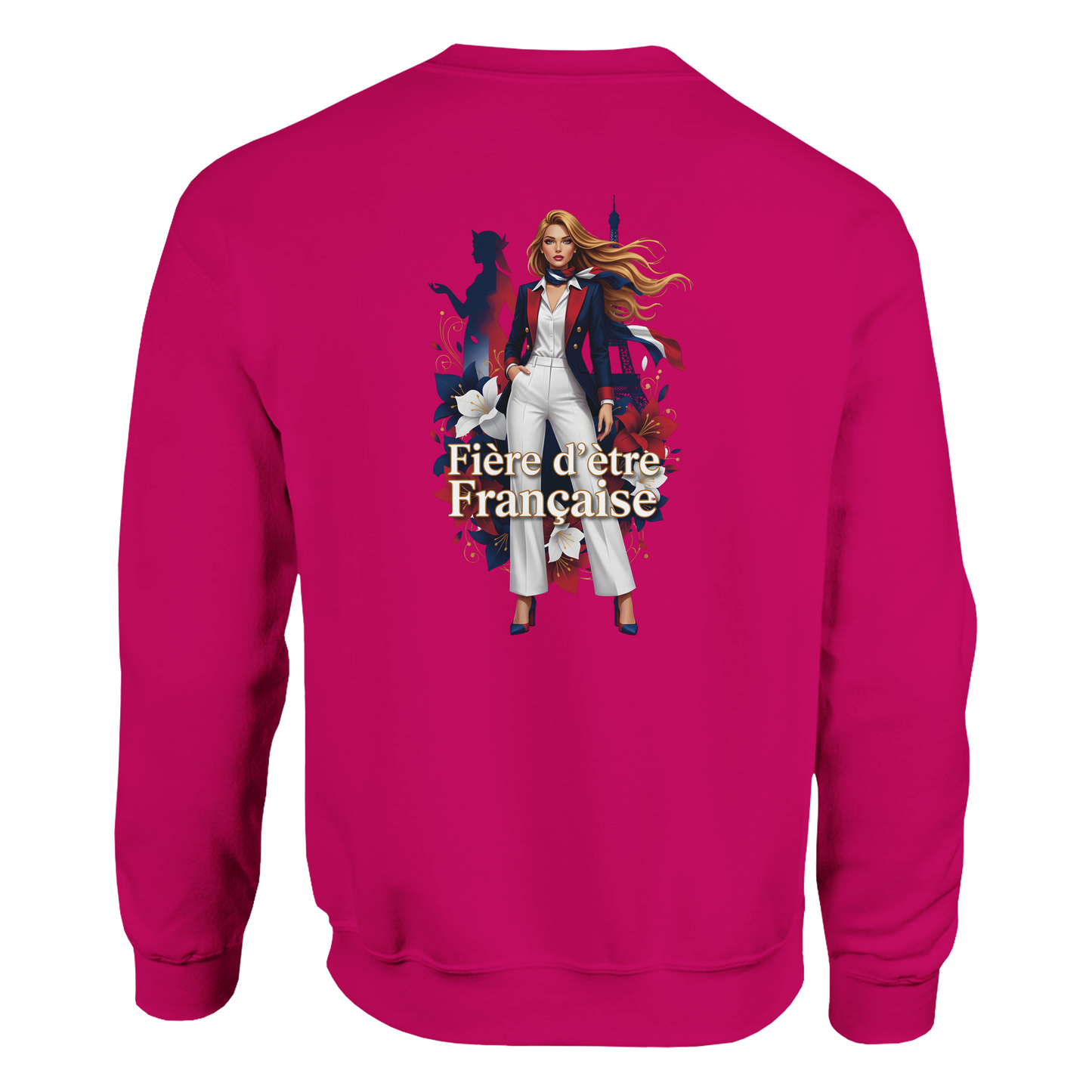 Sweat-shirt Femme Fière d'être Française - Coupe Classique Premium