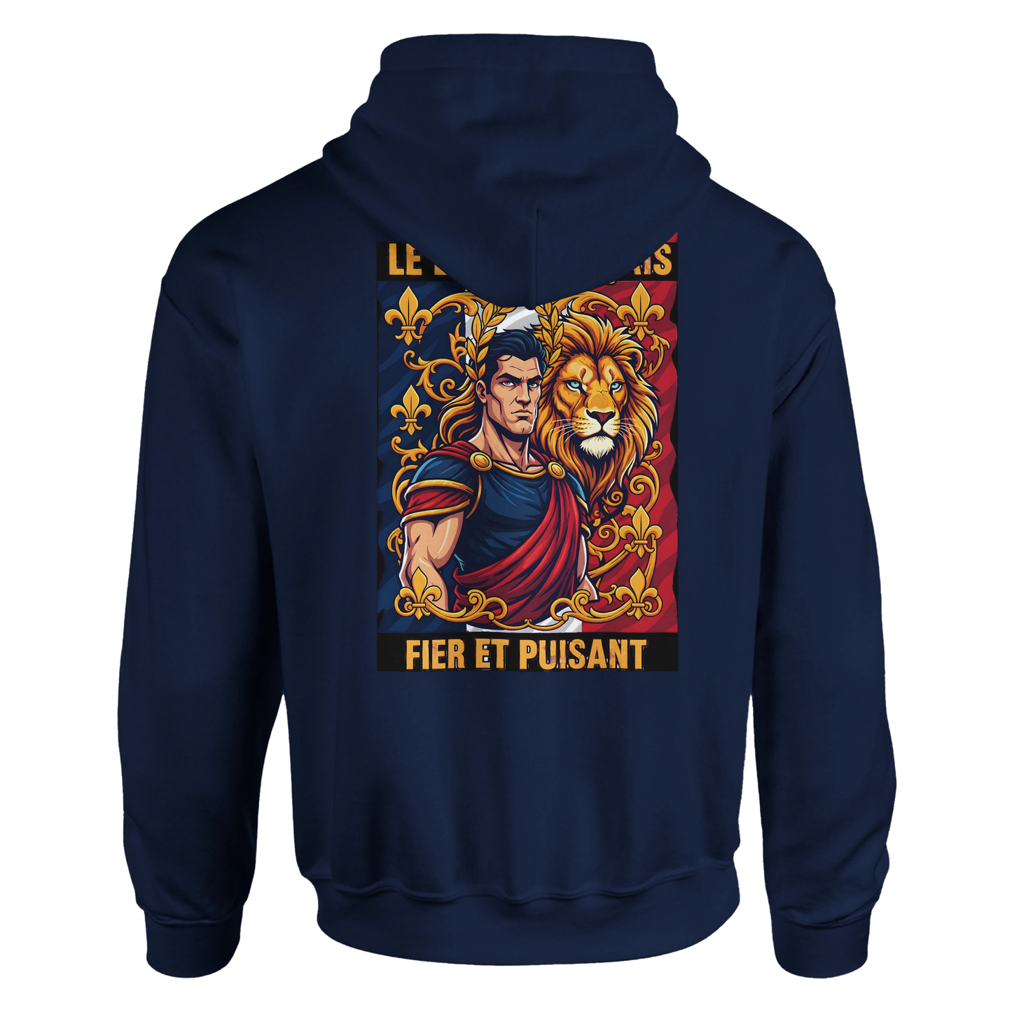 Sweat à capuche homme motif Lion Fort – Hoodie épais et confortable