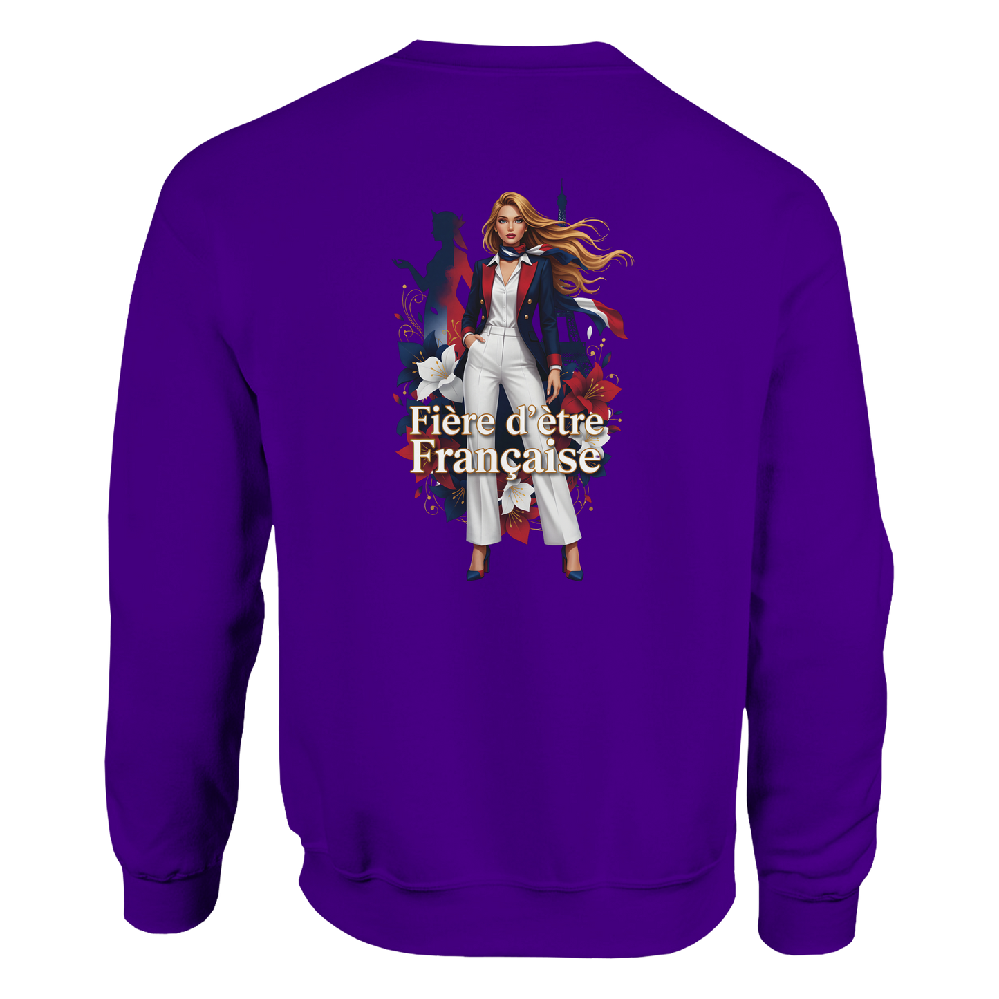 Sweat-shirt Femme Fière d'être Française - Coupe Classique Premium