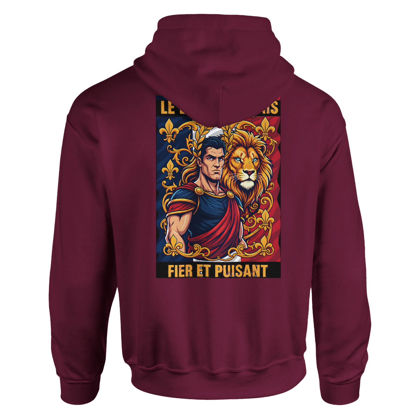 Sweat à capuche homme motif Lion Fort – Hoodie épais et confortable