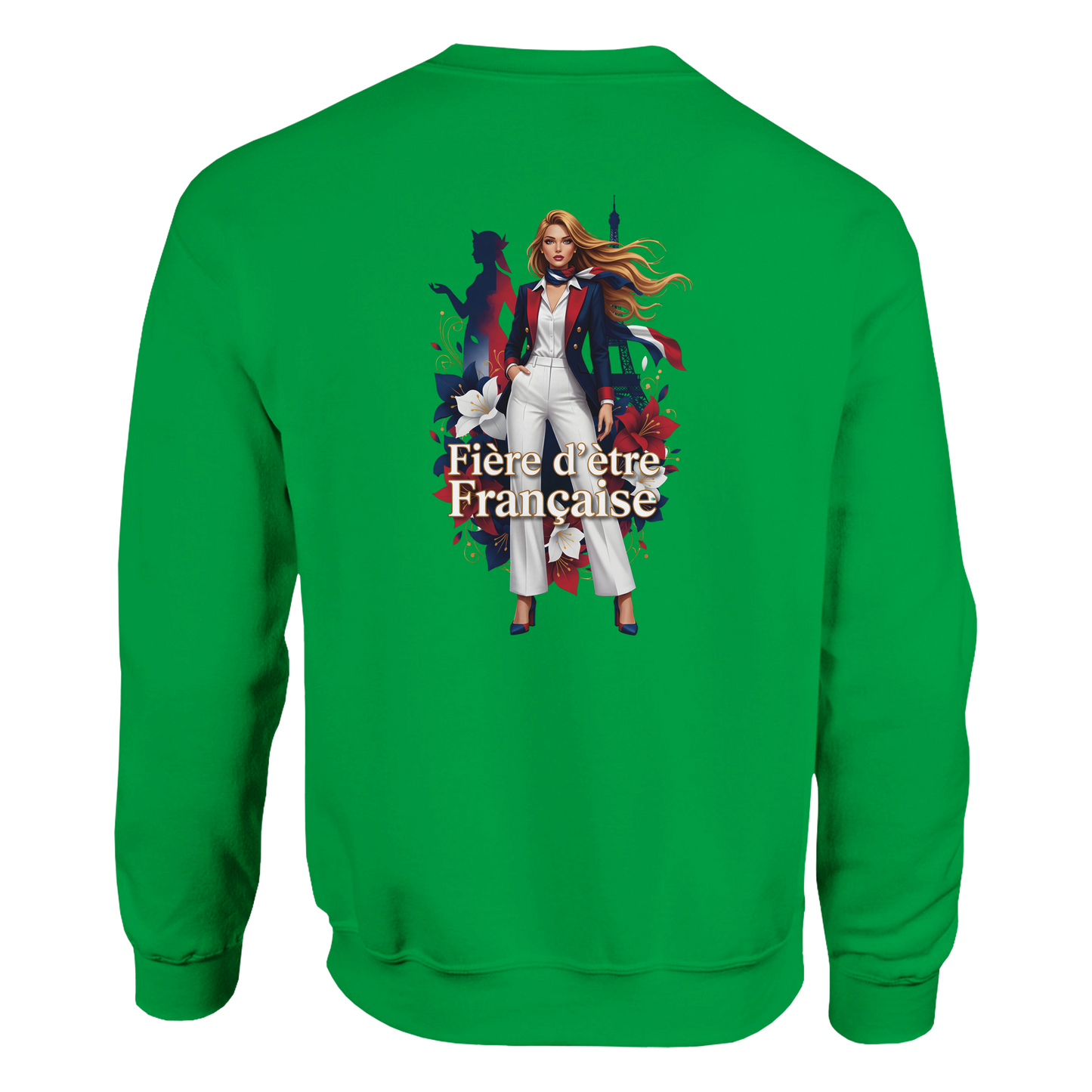 Sweat-shirt Femme Fière d'être Française - Coupe Classique Premium