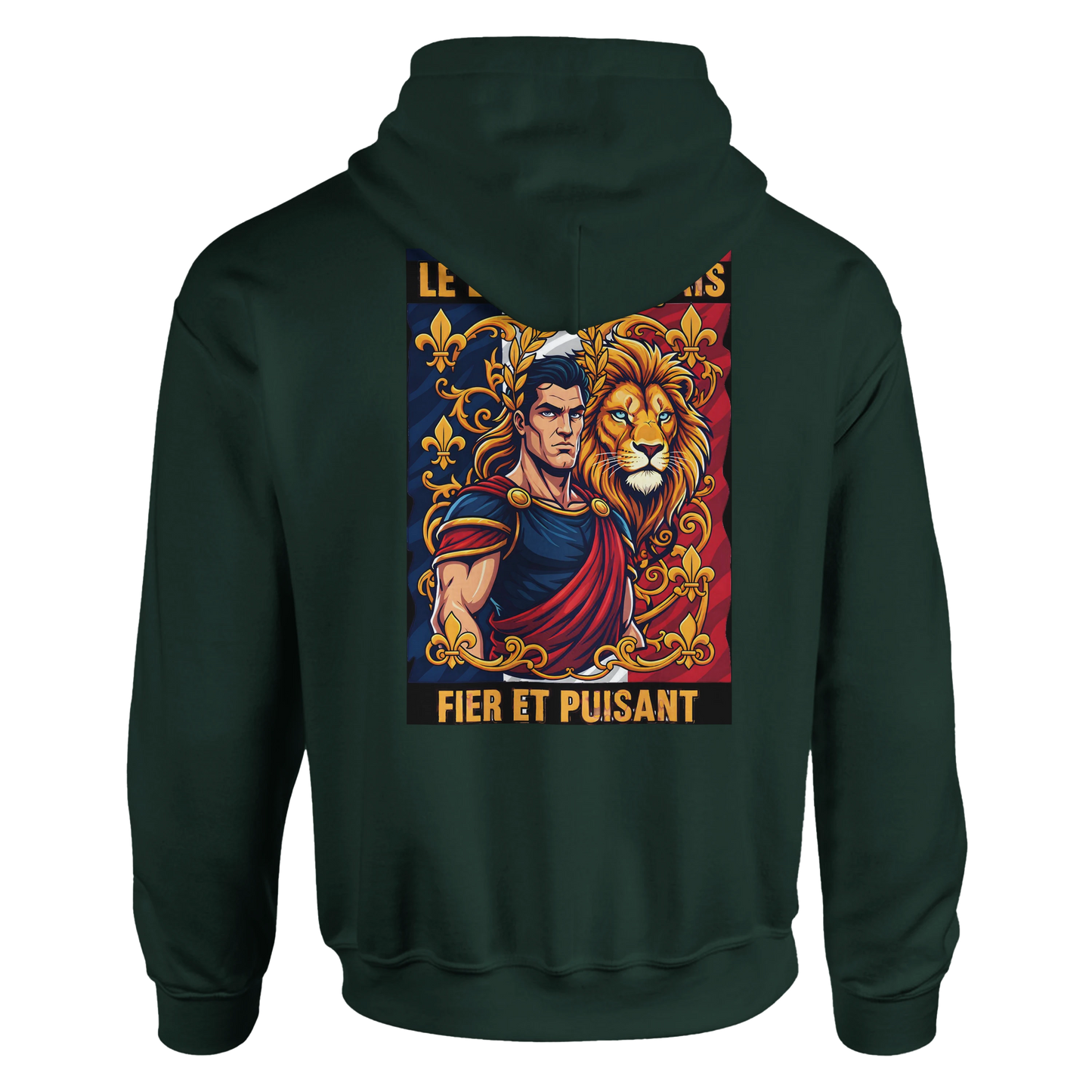 Sweat à capuche homme motif Lion Fort – Hoodie épais et confortable