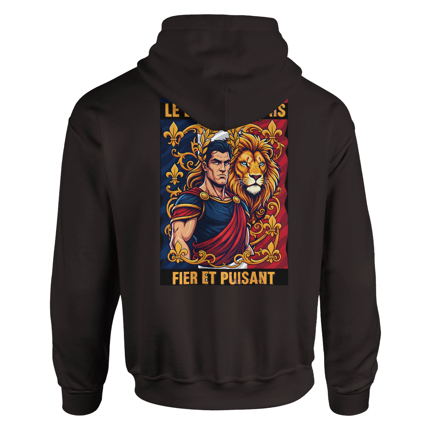 Sweat à capuche homme motif Lion Fort – Hoodie épais et confortable