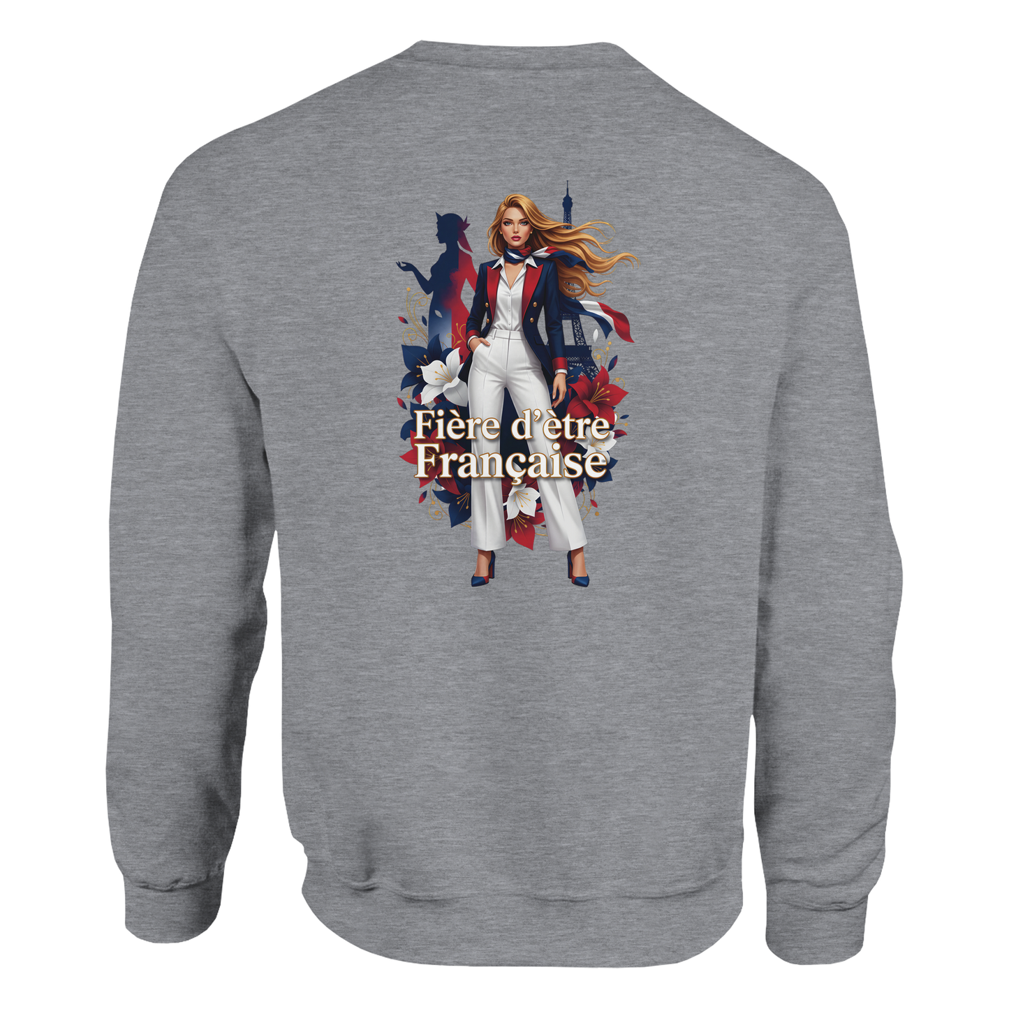 Sweat-shirt Femme Fière d'être Française - Coupe Classique Premium