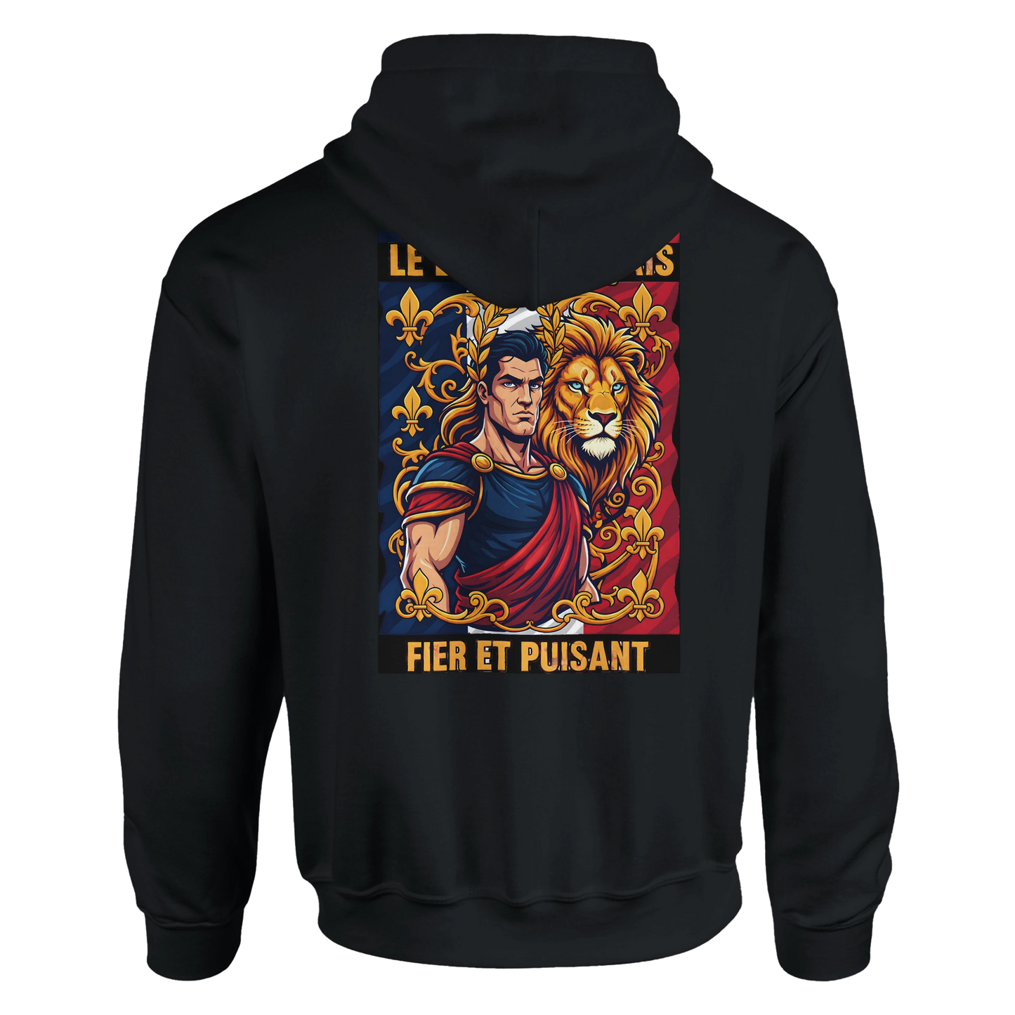 Sweat à capuche homme motif Lion Fort – Hoodie épais et confortable