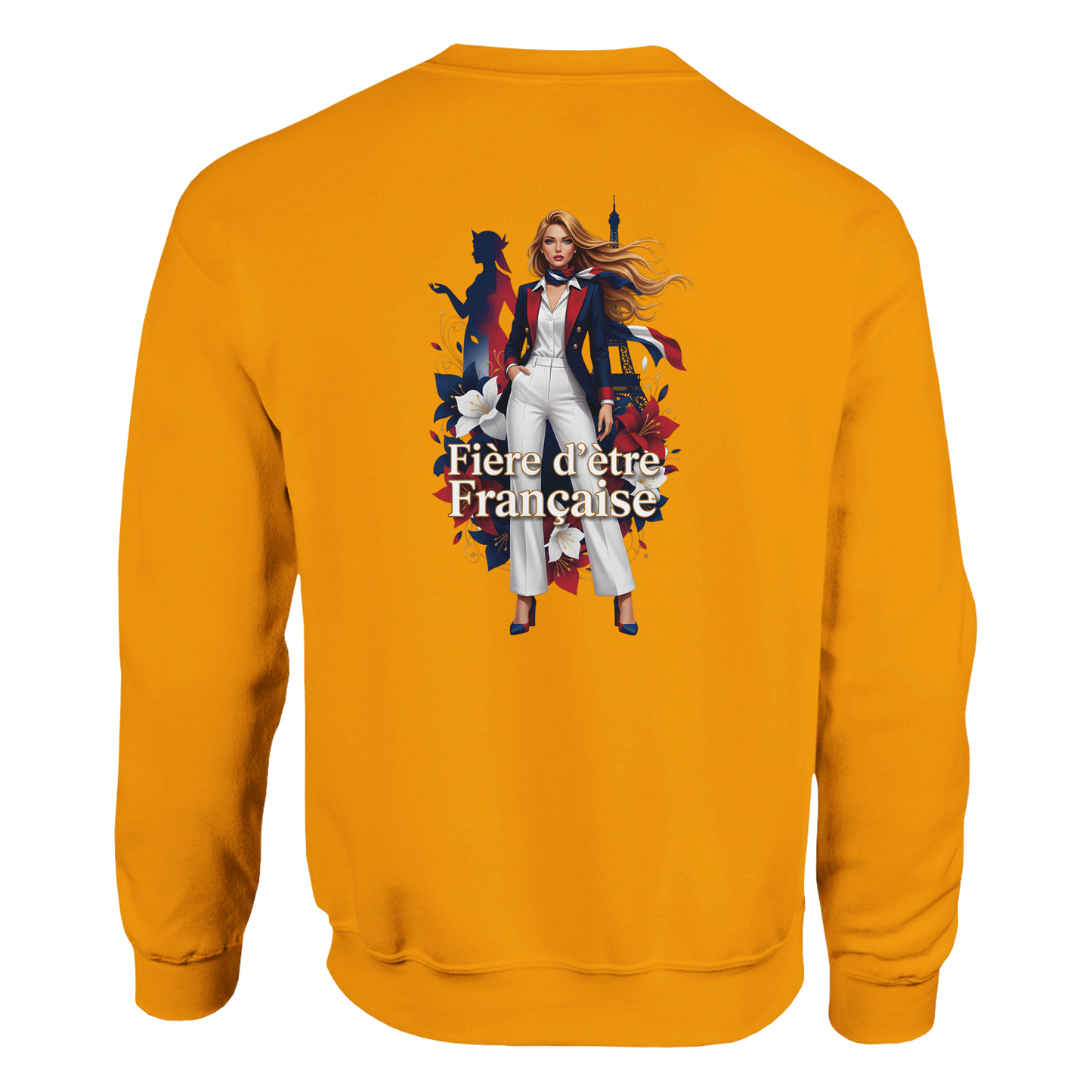 Sweat-shirt Femme Fière d'être Française - Coupe Classique Premium