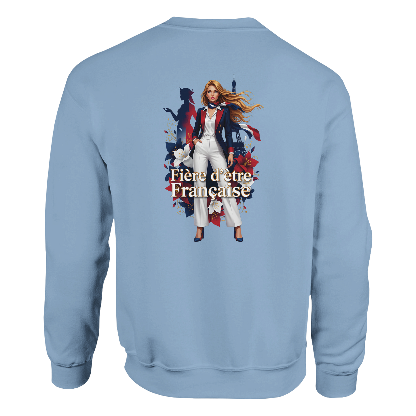 Sweat-shirt Femme Fière d'être Française - Coupe Classique Premium