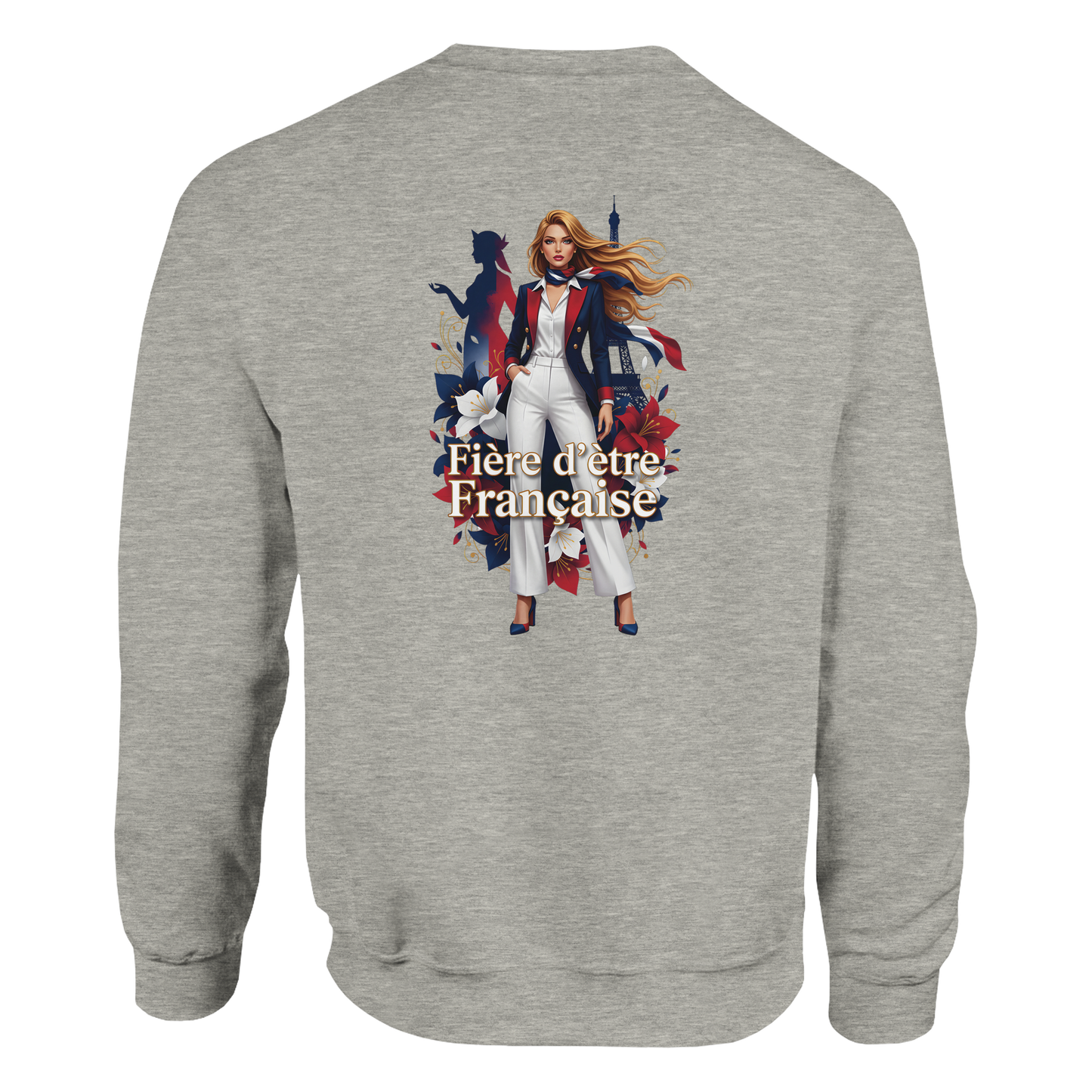 Sweat-shirt Femme Fière d'être Française - Coupe Classique Premium