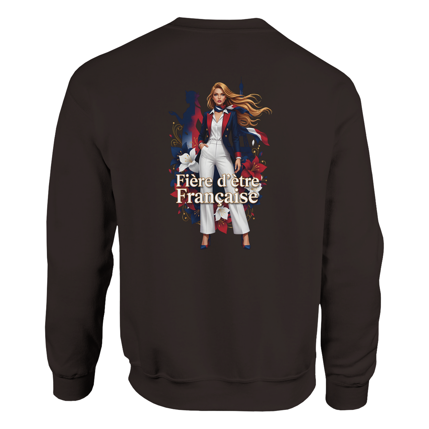 Sweat-shirt Femme Fière d'être Française - Coupe Classique Premium